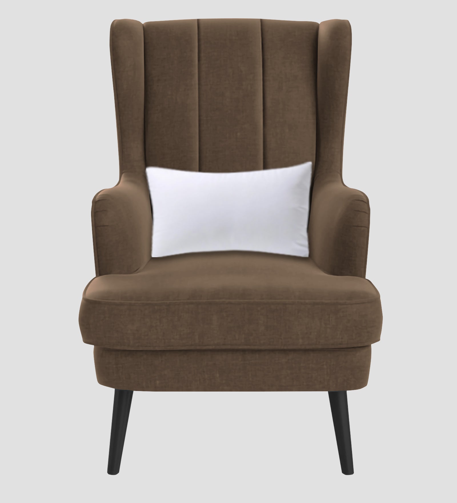 Niya Velvet Wing Chair In Mocha Mouse Colour - Febonic Living