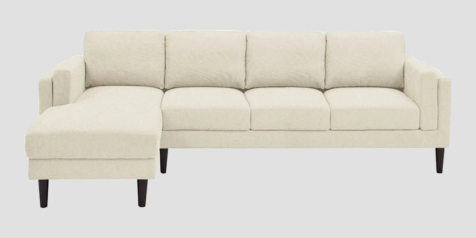 Creata Fabric RHS Sectional Sofa (3+Lounger) In Ivory Cream Colour Febonic Living