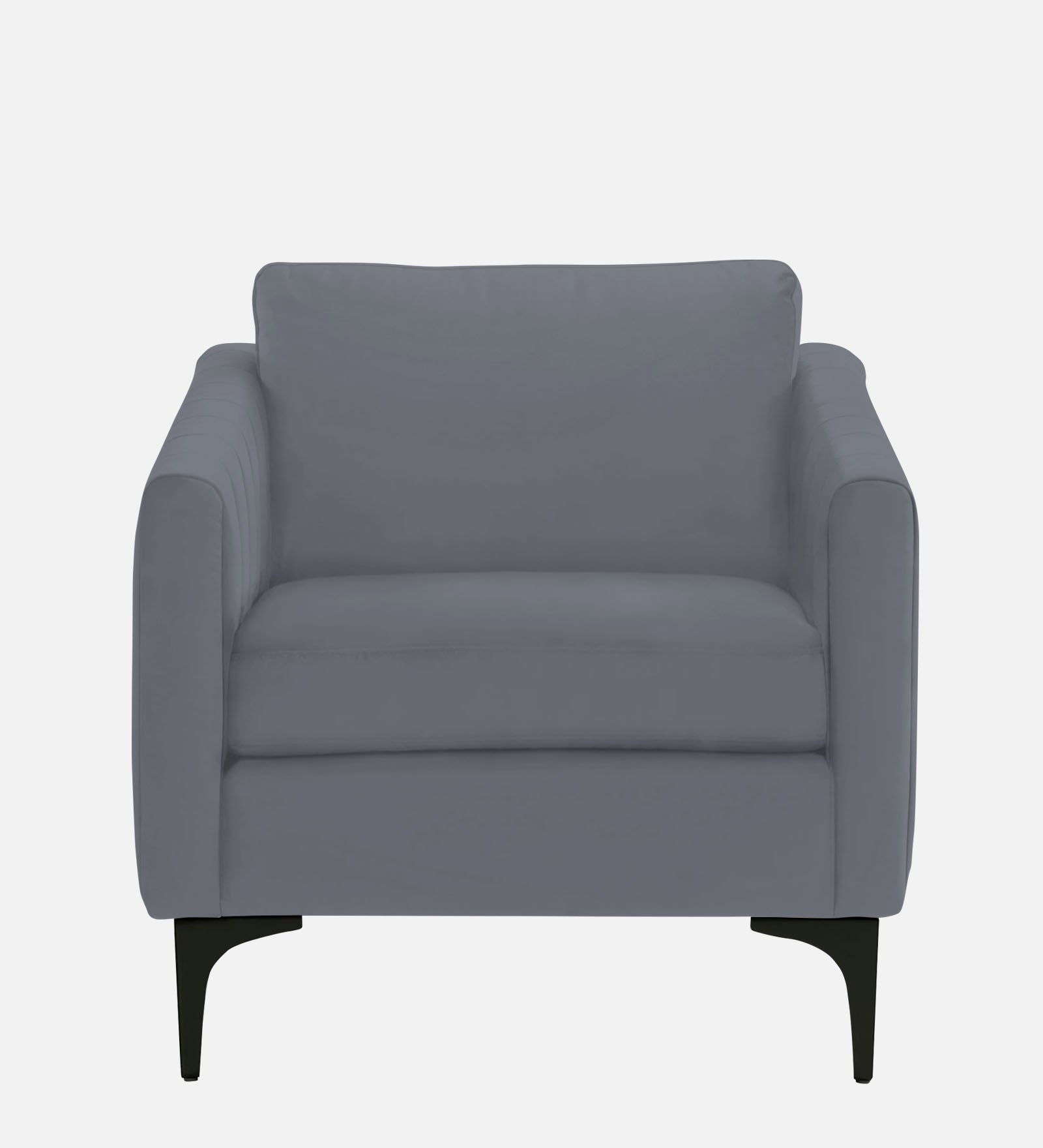 Haru Velvet 1 Seater Sofa In Pubble Grey Colour - Febonic Living