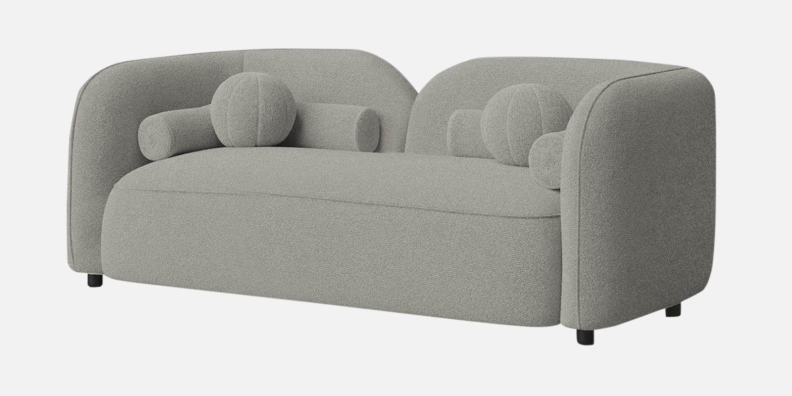Corny Boucle Fabric 2 Seater Sofa In Fog Grey Colour - Febonic Living