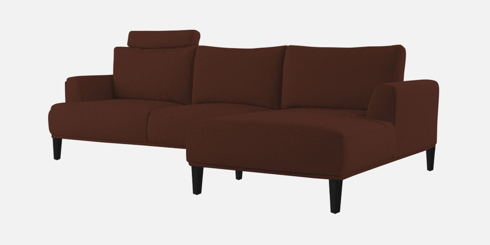Como Fabric RHS Sectional Sofa (3+Lounger) In Coffee Brown Colour - Febonic Living