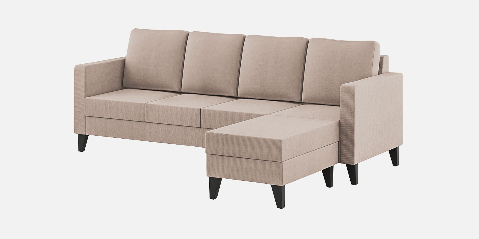 Nori Fabric LHS Sectional Sofa (3+Lounger) In Kadhi Beige Colour - Febonic Living
