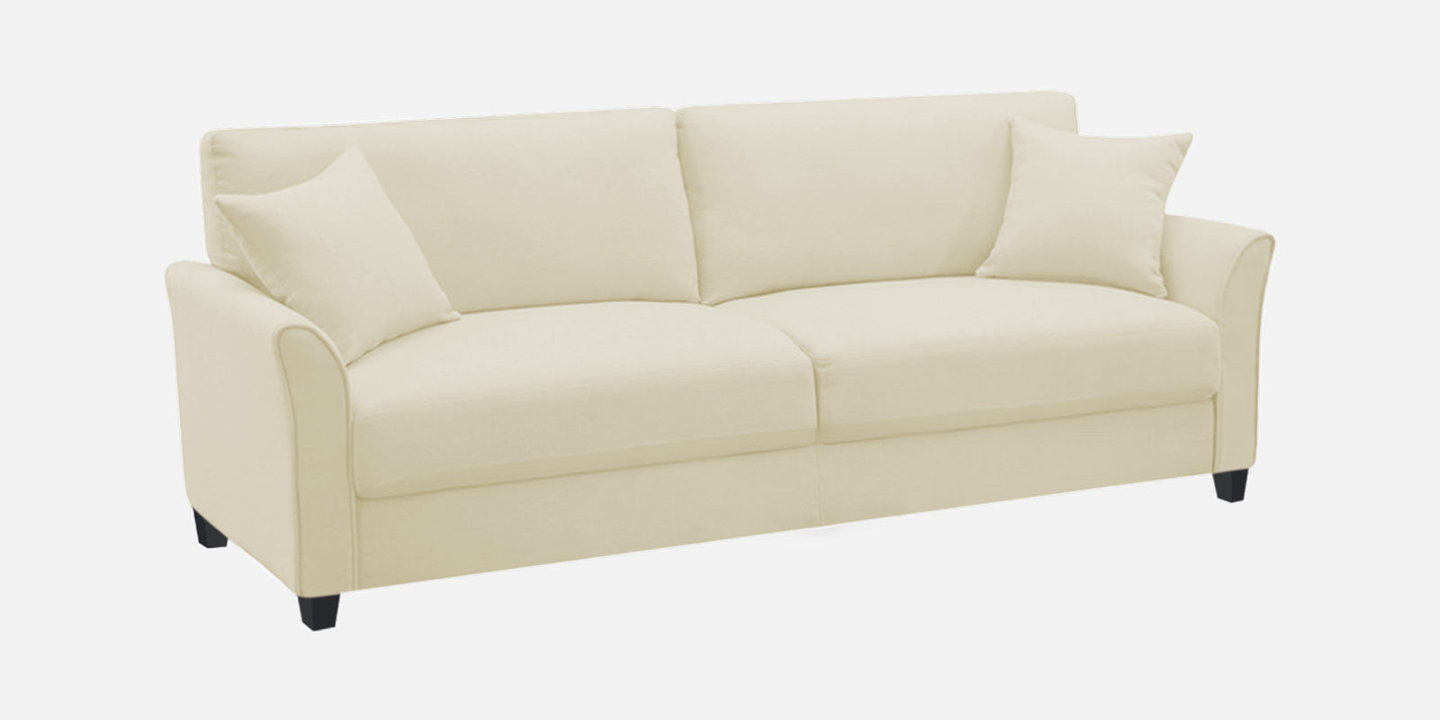 Daroo Velvet 3 Seater Sofa In Warm White Colour - Febonic Living