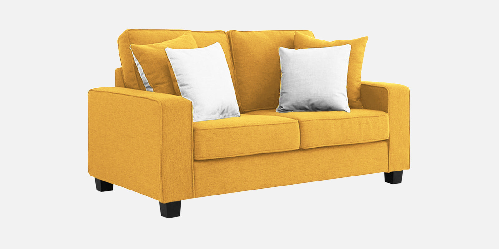 Ladybug Fabric 2 Seater Sofa In Bold Yellow Colour - Febonic Living