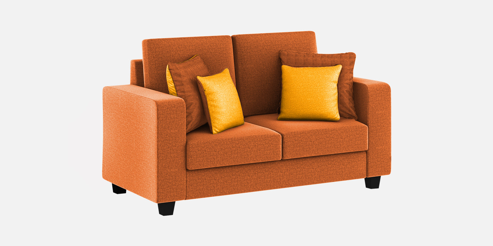 Nabi Fabric 2 Seater Sofa In Vivid Orange Colour - Febonic Living