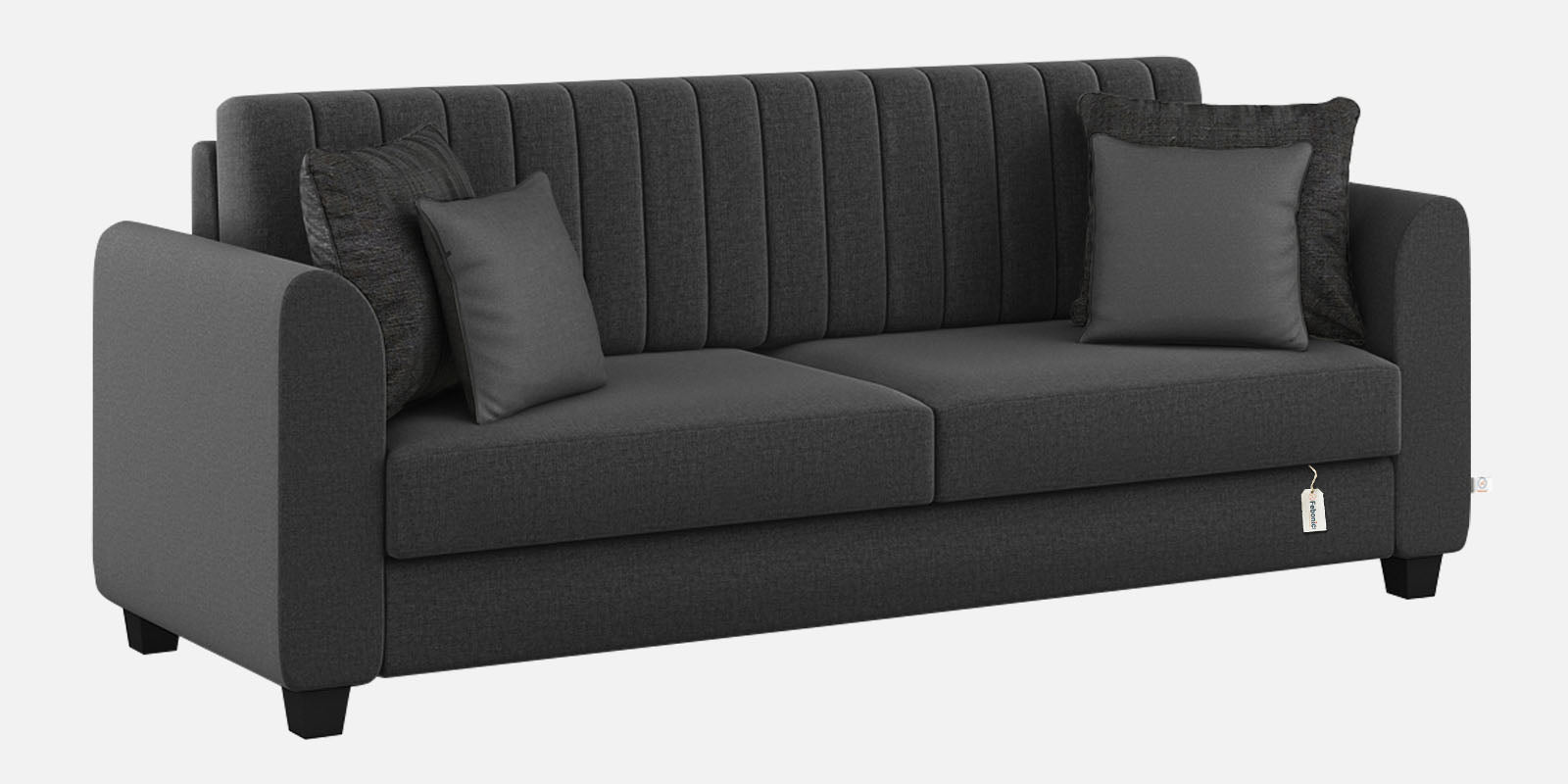 Cosmic Fabric 3 Seater Sofa In Charcoal Grey Colour - Febonic Living