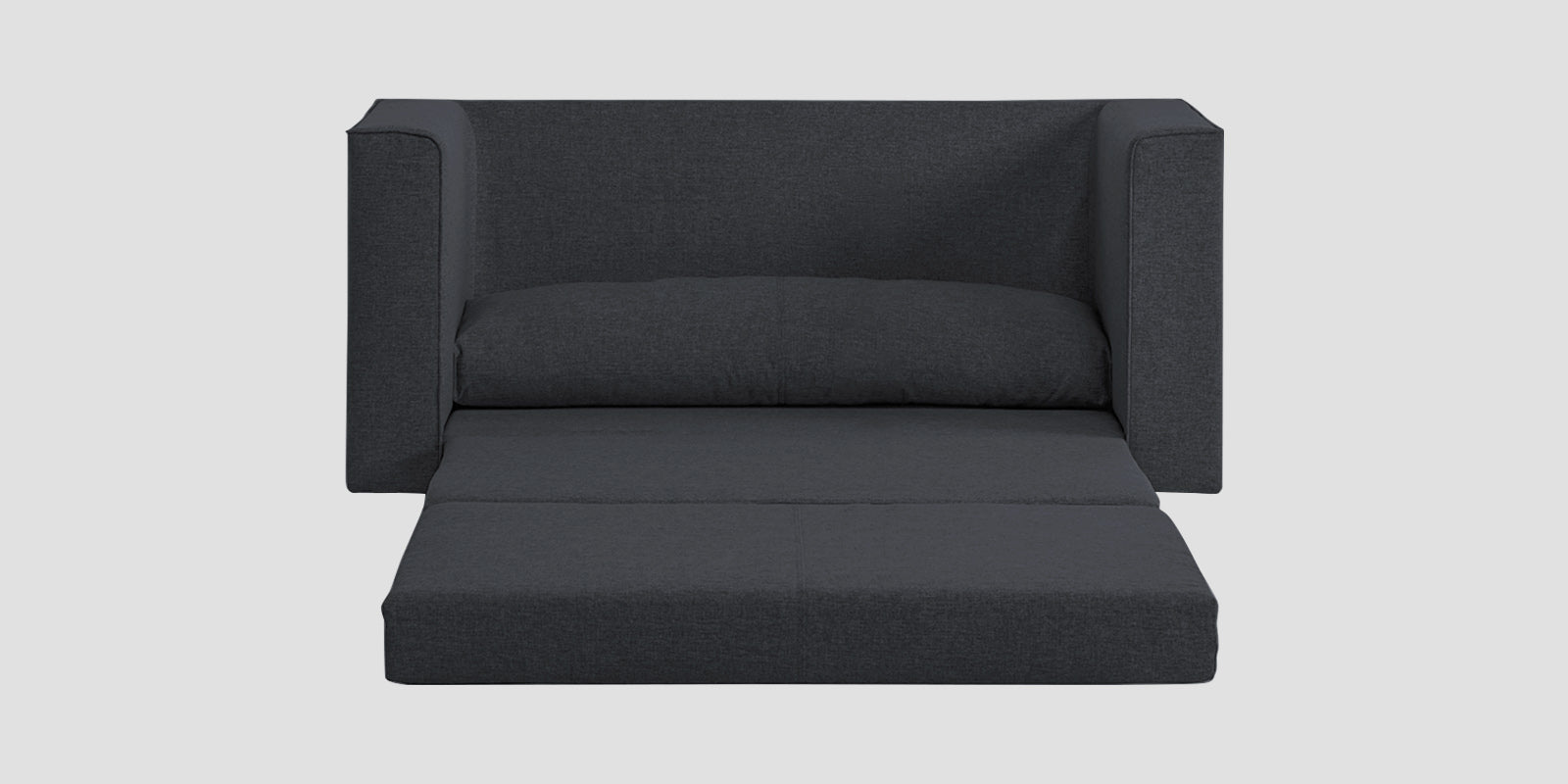 Kenia Fabric 3 Seater Foldable Sofa Cum Bed In Charcoal Grey Colour - Febonic Living