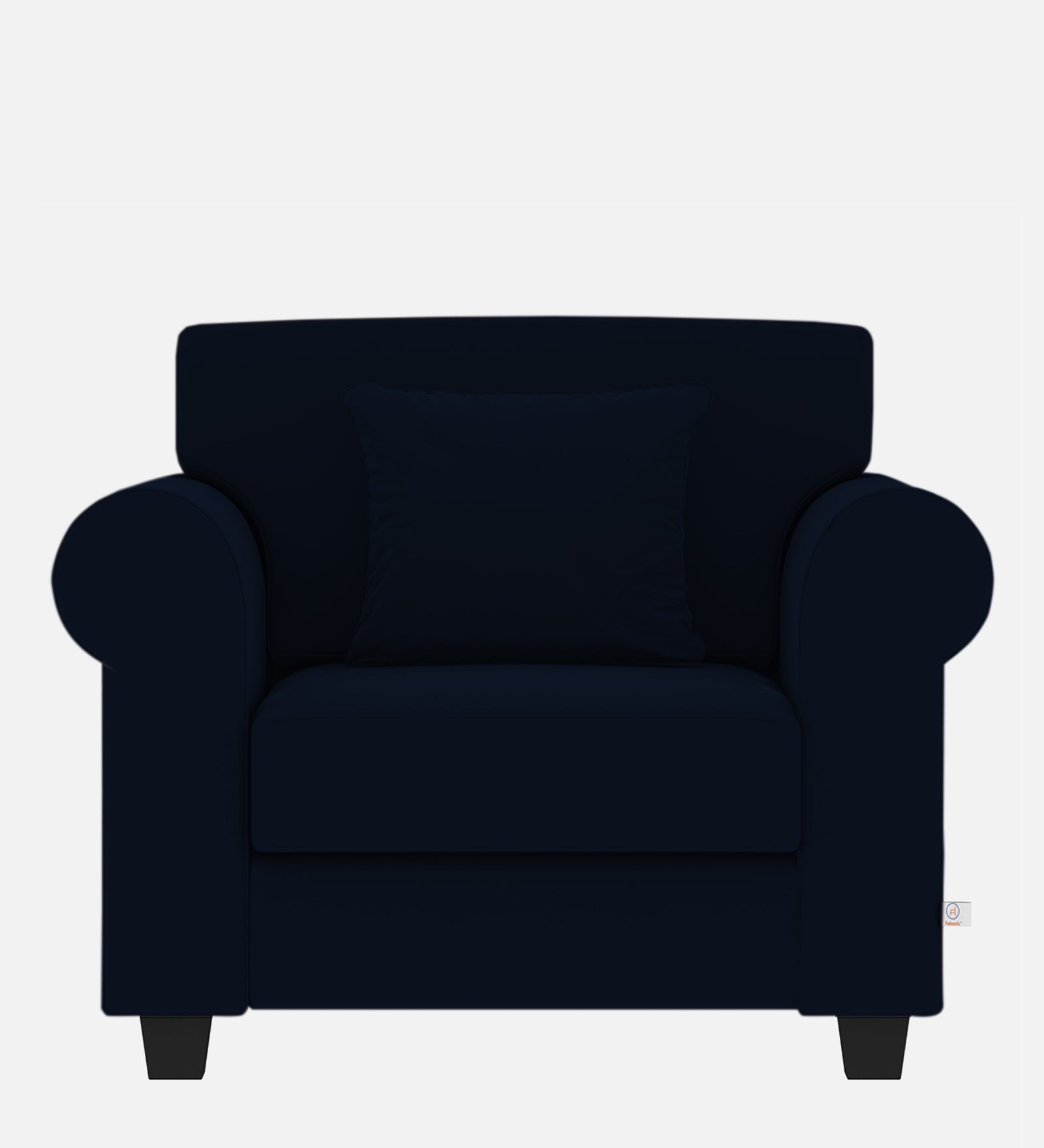 Numonk Velvet 1 Seater Sofa In Dark Blue Colour - Febonic Living