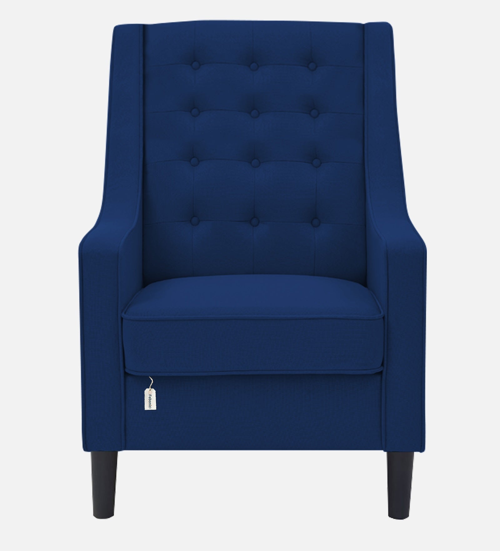 Sona Fabric Barrel Chair With Ottoman In Royal Blue Colour - Febonic Living