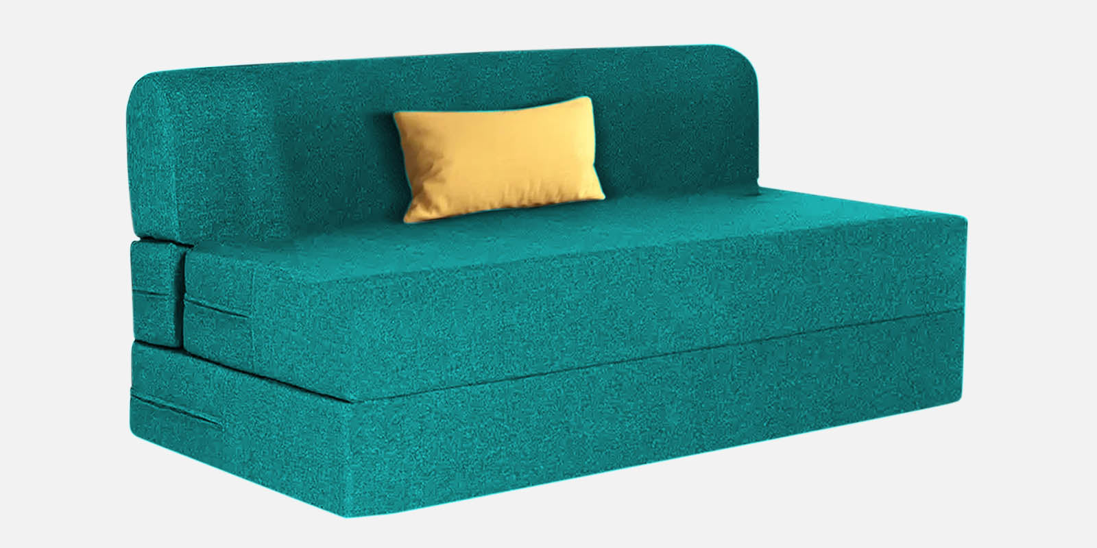 Fleepy Fabric 2 Seater Foldable Sofa Cum Bed In Sea Green Colour - Febonic Living