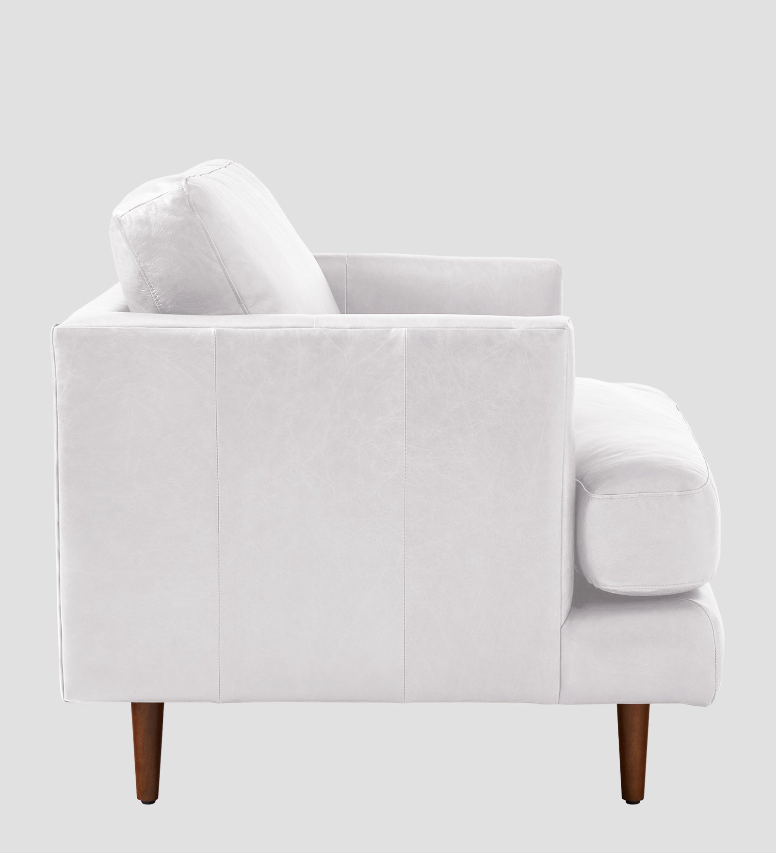 Sterio Leatherette 1 Seater Sofa In Cream White Colour - Febonic Living