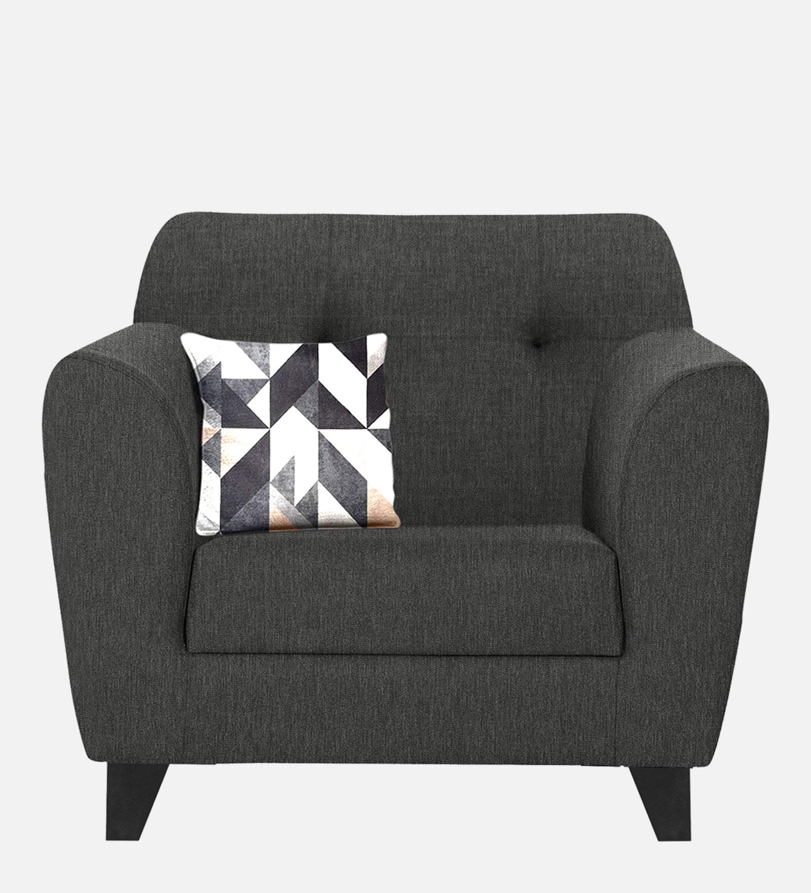 Melaan Fabric 1 Seater Sofa In Charcoal Grey Colour - Febonic Living