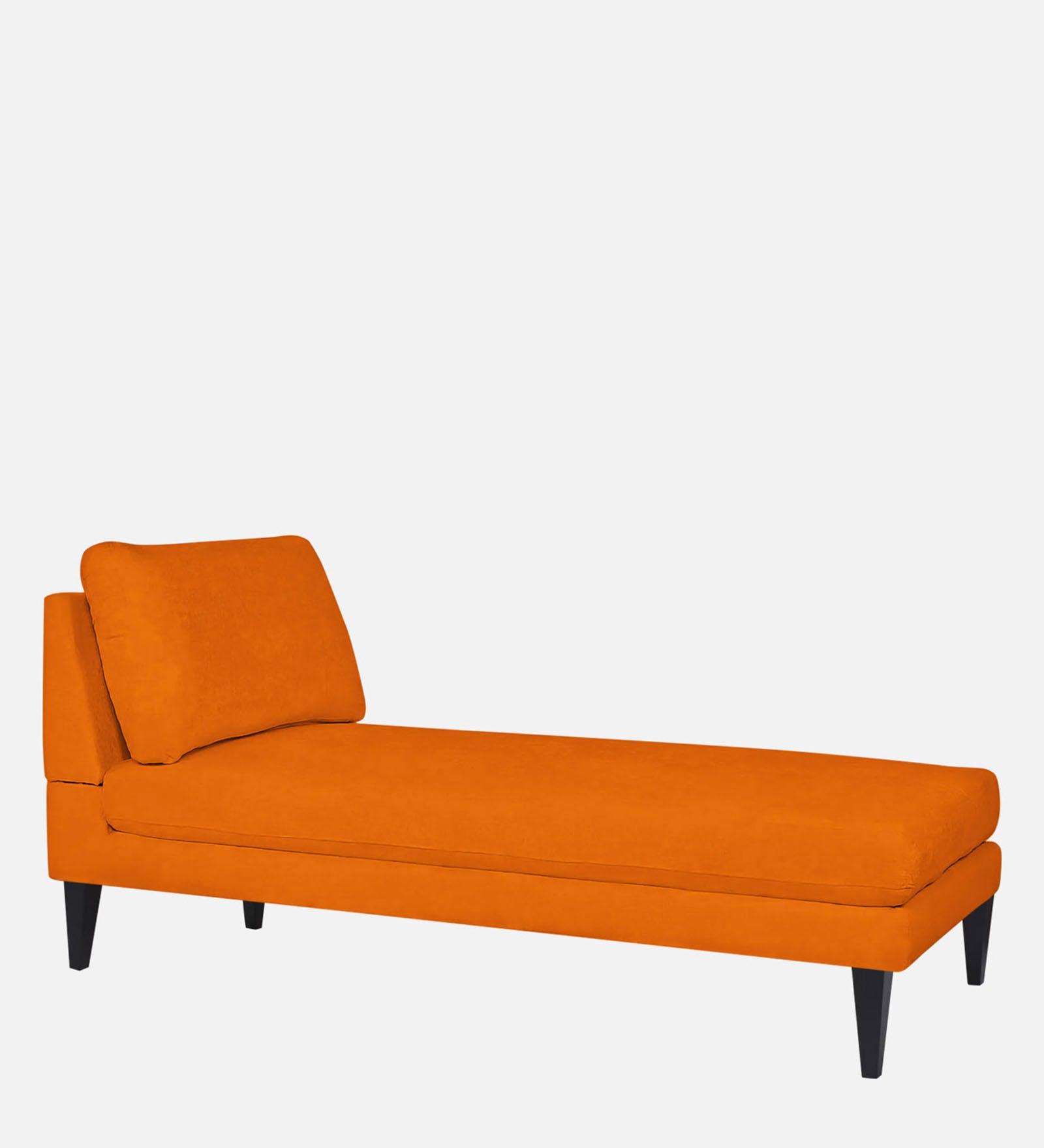Nadia Fabric Armless Chaise Lounger In Vivid Orange Colour - Febonic Living