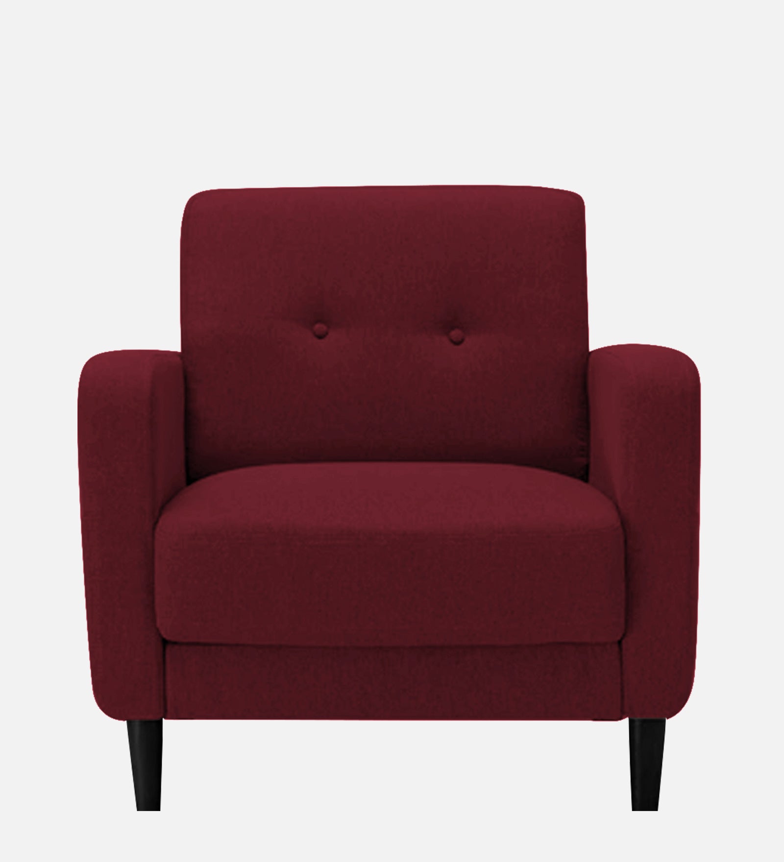 Marq Fabric 1 Seater Sofa In  Blood Maroon Colour - Febonic Living