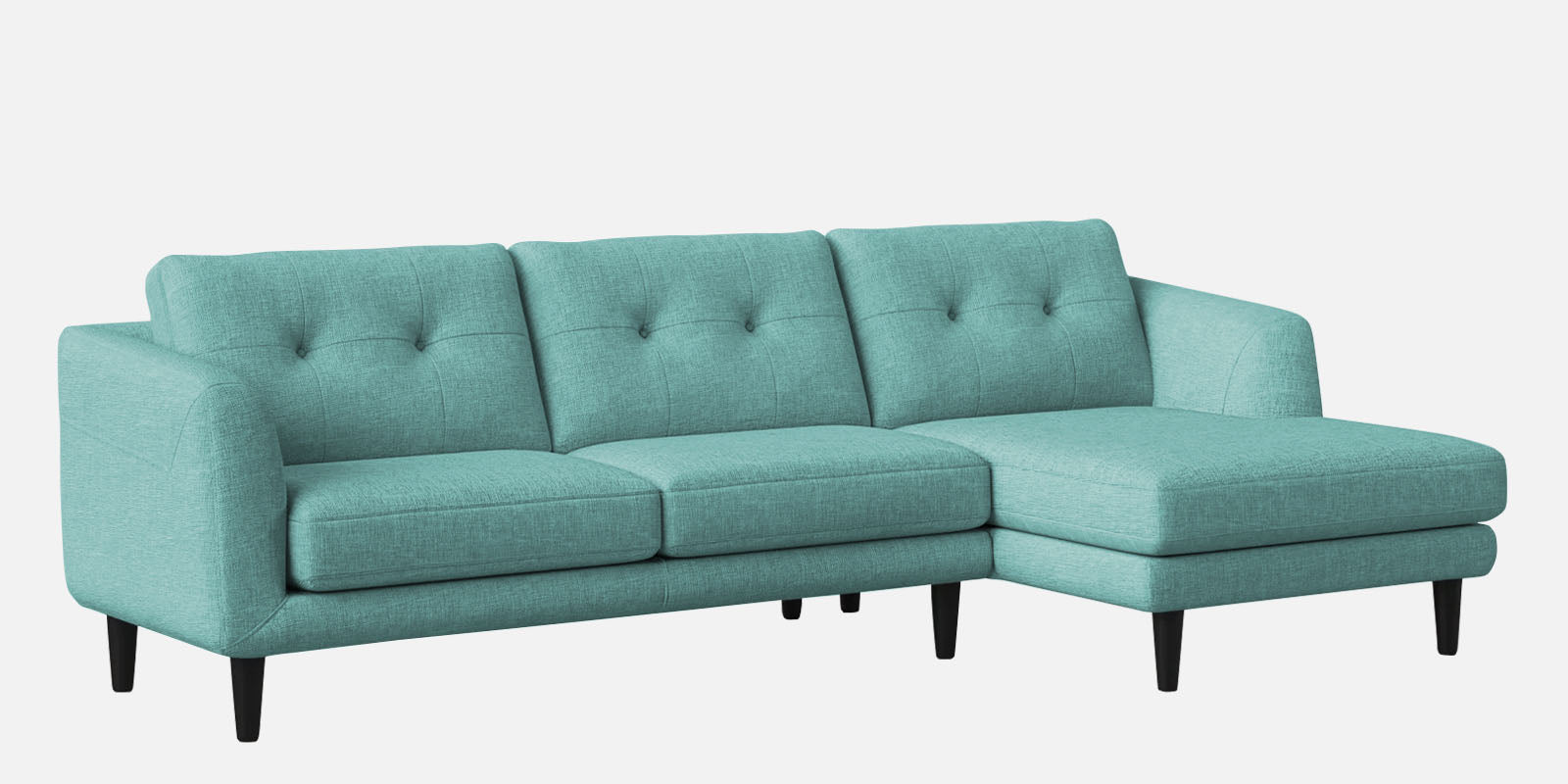 Natasha Velvet LHS Sectional Sofa (3+Lounger) In Barmunda Aqua Colour - Febonic Living