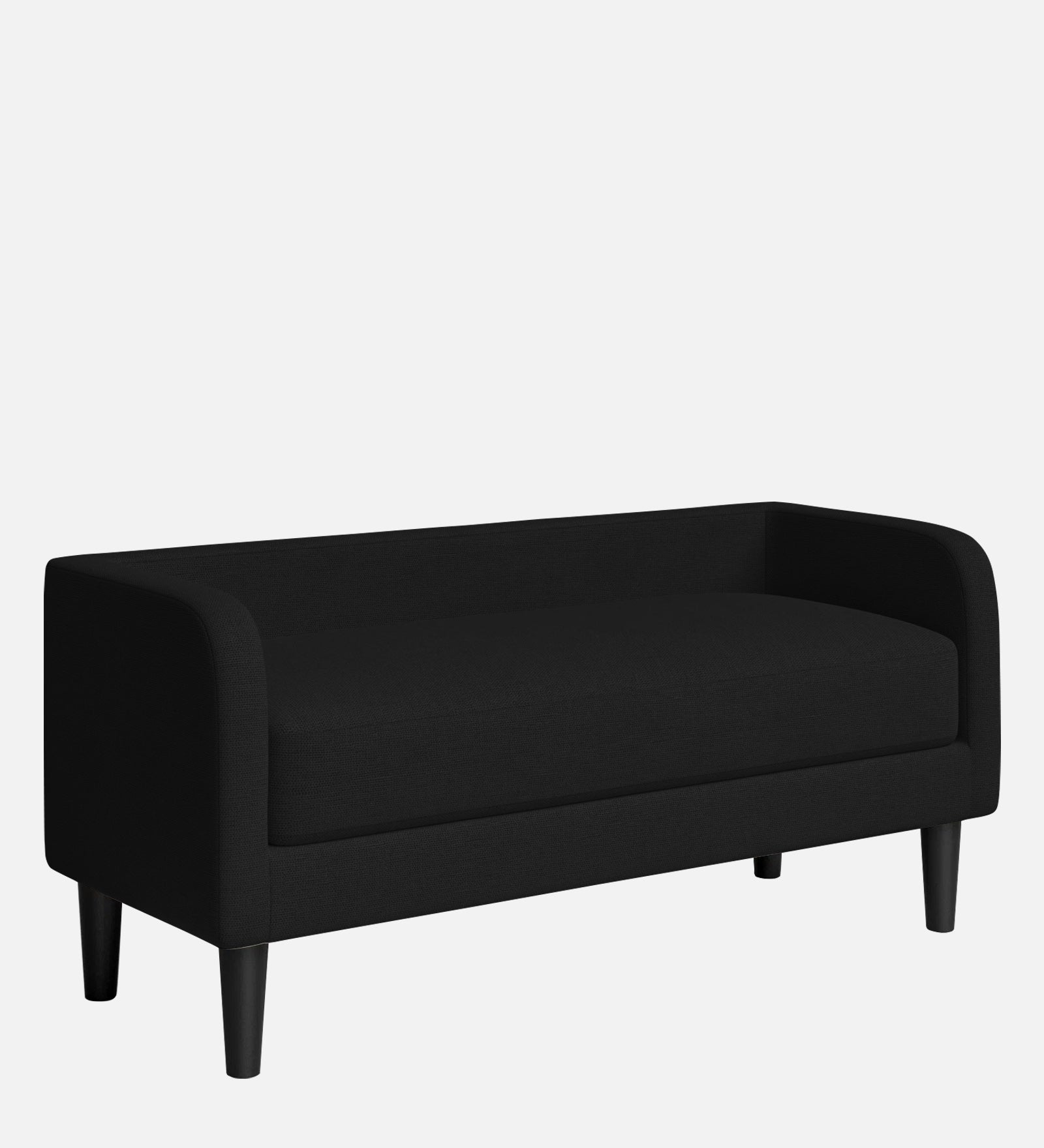 Maya Fabric Bench In Zed Black Colour - Febonic Living