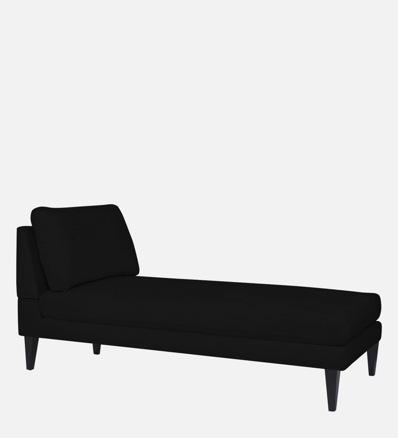 Nadia Fabric Armless Chaise Lounger In Zed Black Colour - Febonic Living