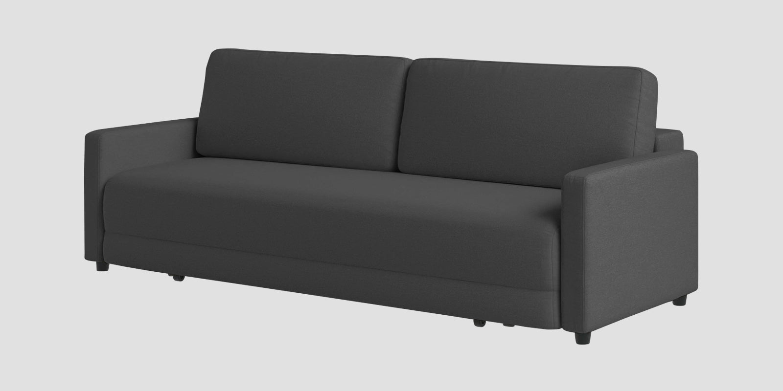 Leora Fabric 3 Seater Convertible Sofa Cum Bed In Stone Grey Colour - Febonic Living
