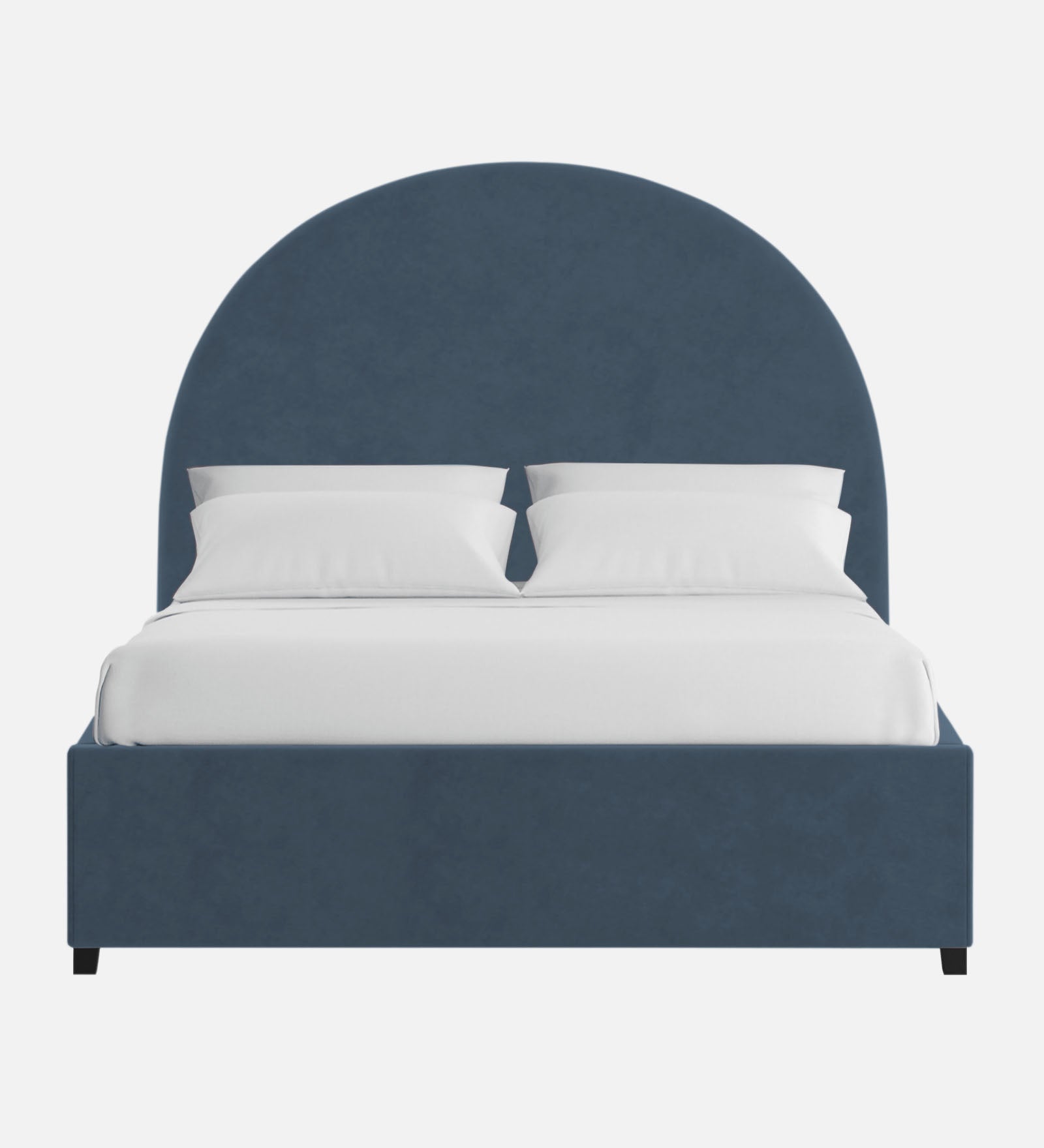Maro Velvet Upholstered King Size Bed In Oxford Blue Colour - Febonic Living