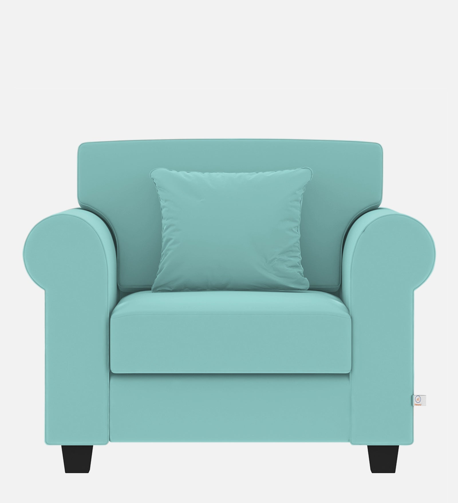 Numonk Velvet 1 Seater Sofa In Barmunda Aqua Colour - Febonic Living