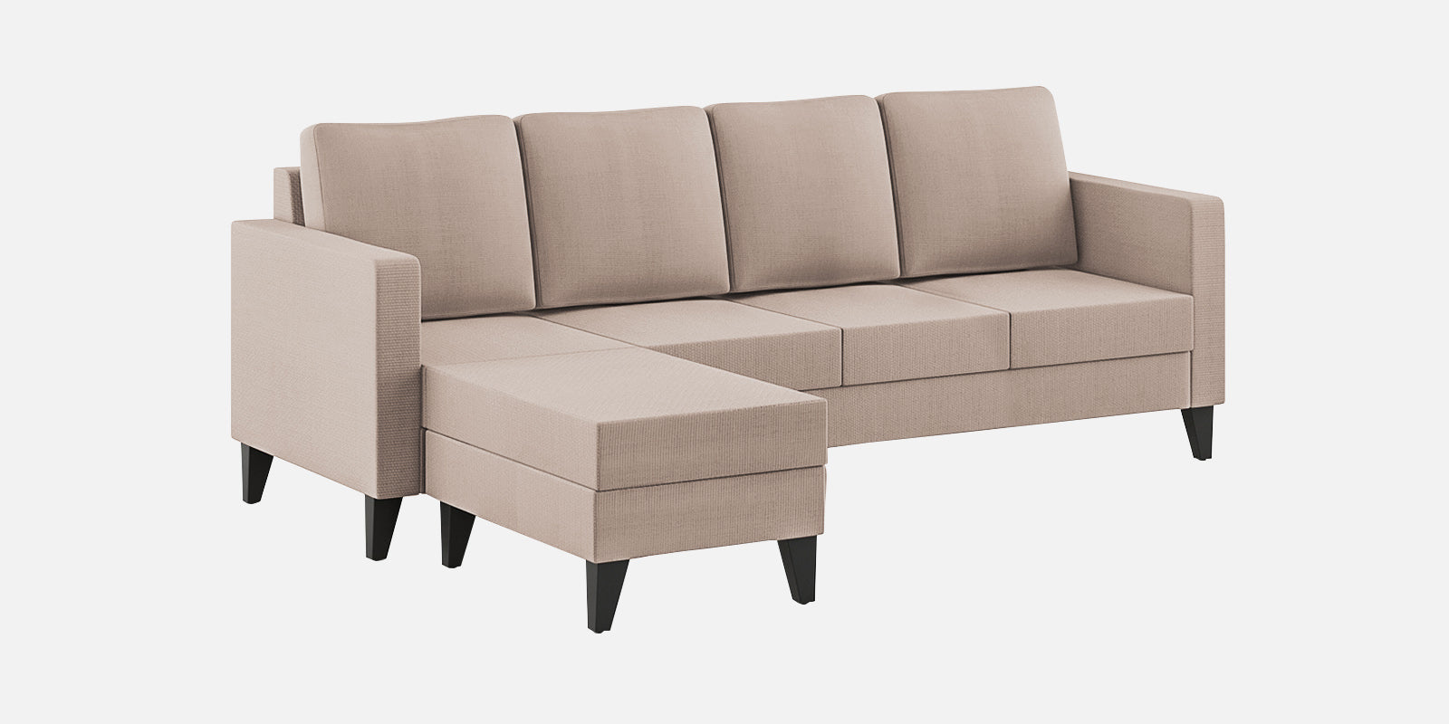 Nori Fabric RHS Sectional Sofa (3+Lounger) In Kadhi Beige Colour - Febonic Living