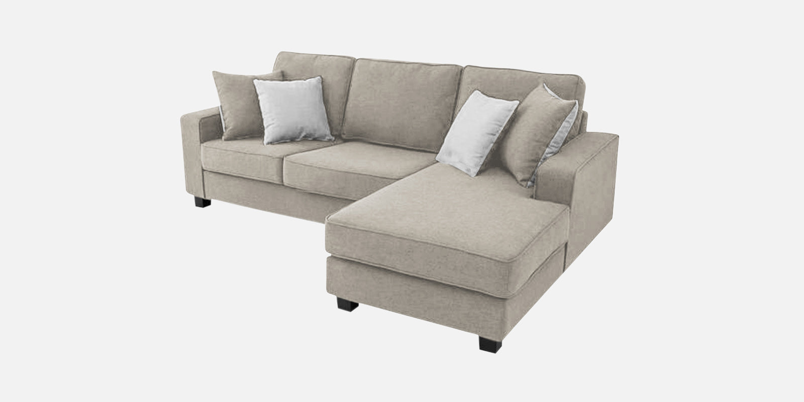 Ladybug Fabric LHS Sectional Sofa (2+Lounger) In Ash Grey Colour - Febonic Living