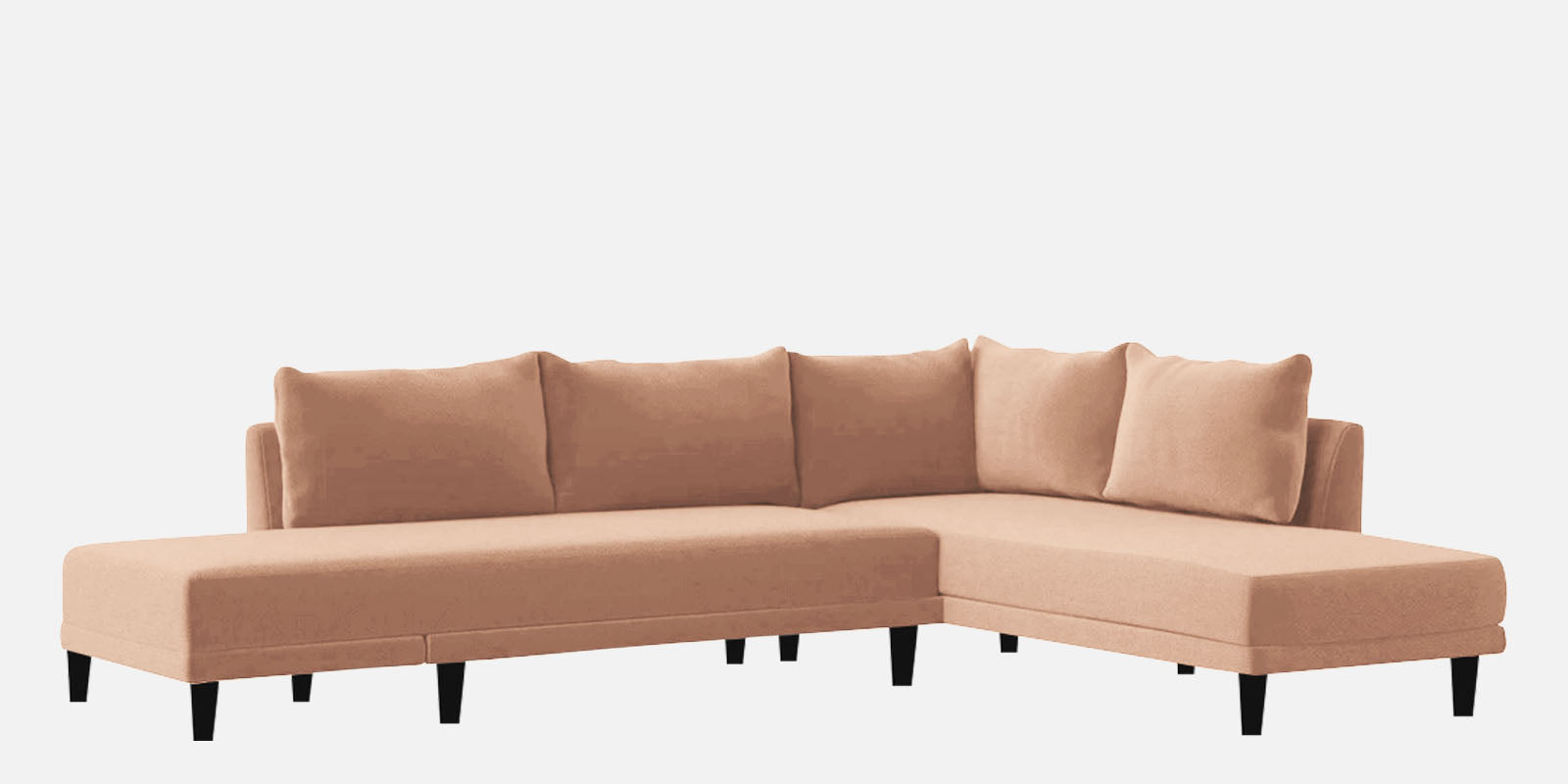 Ira Fabric LHS 6 Seater Convertible Sofa Cum Bed In Cosmic Beige Colour - Febonic Living