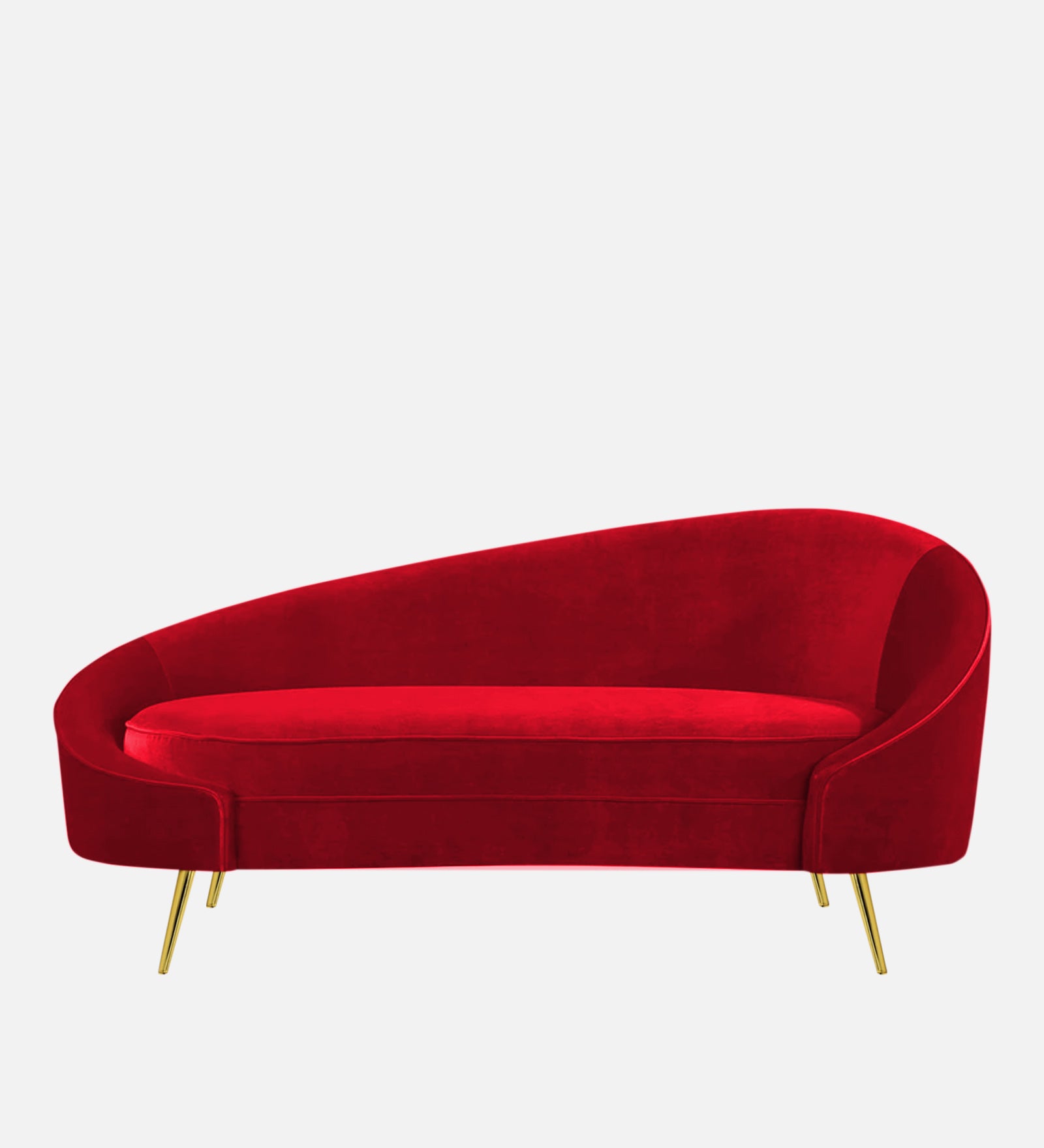 Cely Velvet LHS Chaise Lounger In Blood Maroon Colour - Febonic Living