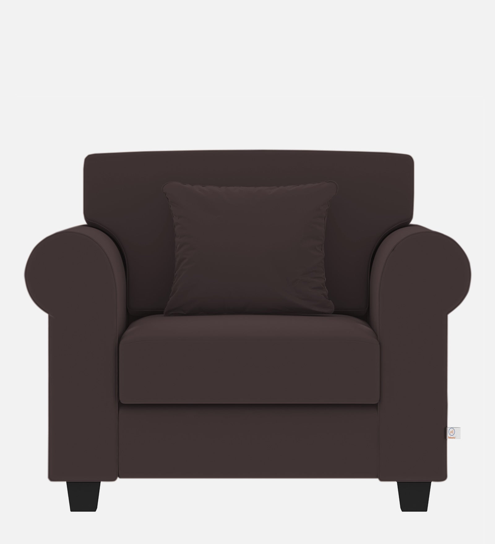 Numonk Velvet 1 Seater Sofa In Mocha Brown Colour - Febonic Living