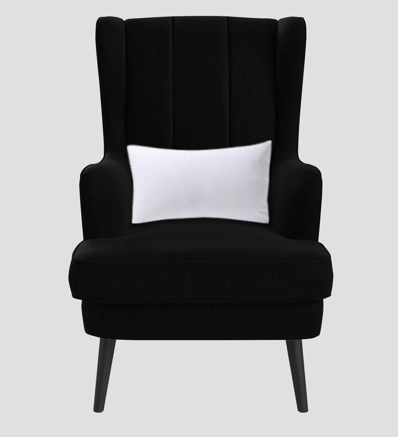 Niya Velvet Wing Chair In Adam Black Colour - Febonic Living