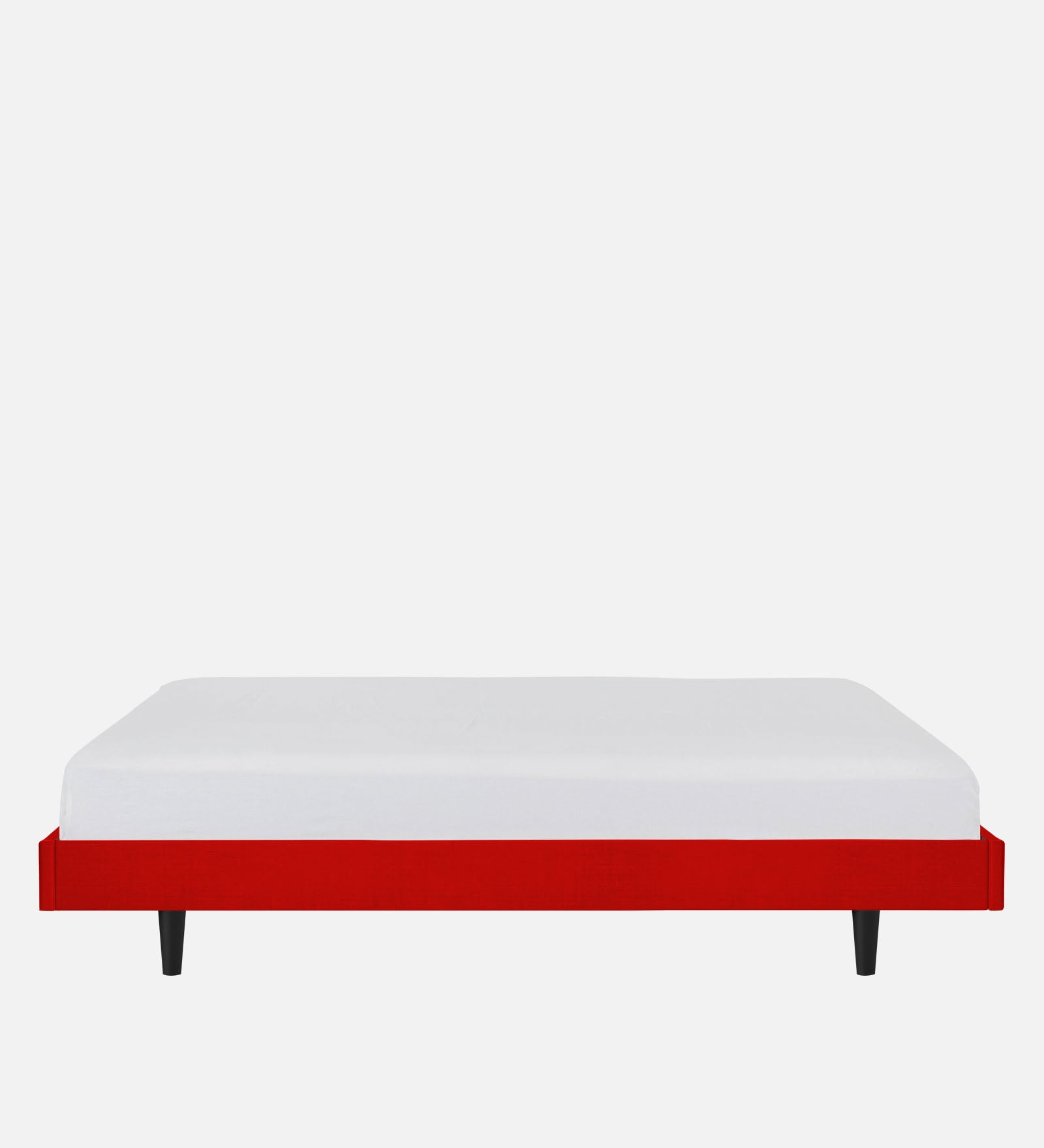 Basi Fabric Queen Size Bed In Ruby Red Colour - Febonic Living