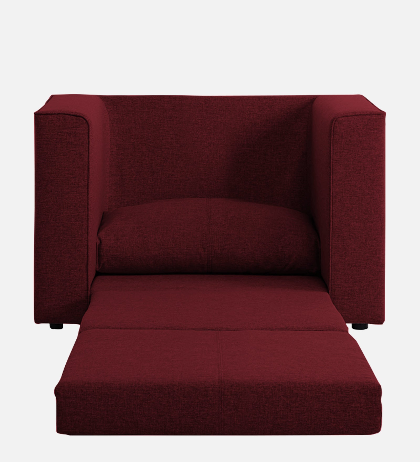 Kenia Fabric 1 Seater Foldable Sofa Cum Bed In Blood Maroon Colour - Febonic Living