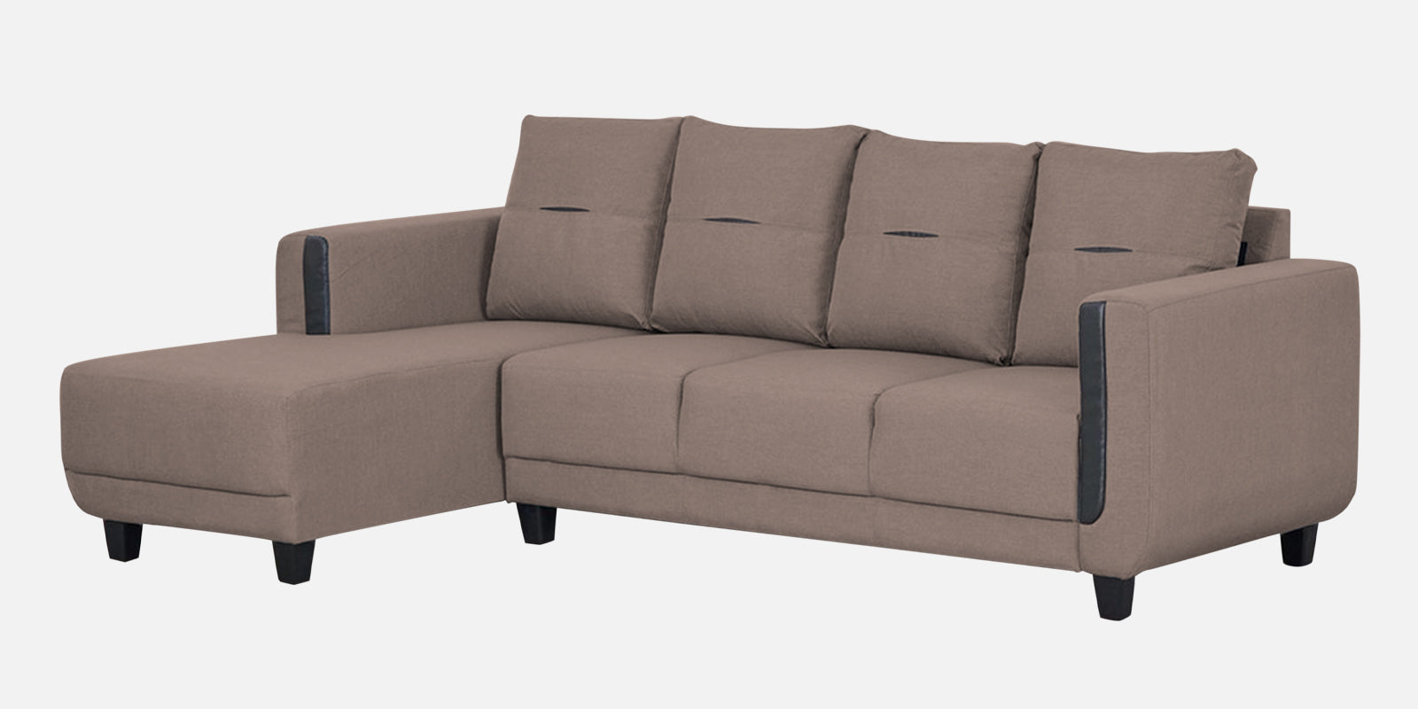 Perry Fabric RHS Sectional Sofa (3+Lounger) In Kadhi Beige Colour - Febonic Living