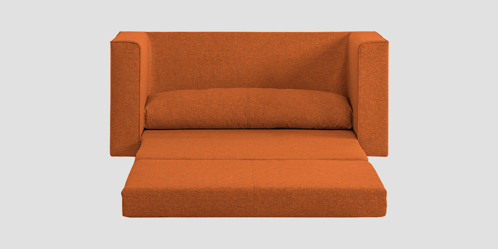 Kenia Fabric 3 Seater Foldable Sofa Cum Bed In Vivid Orange Colour - Febonic Living