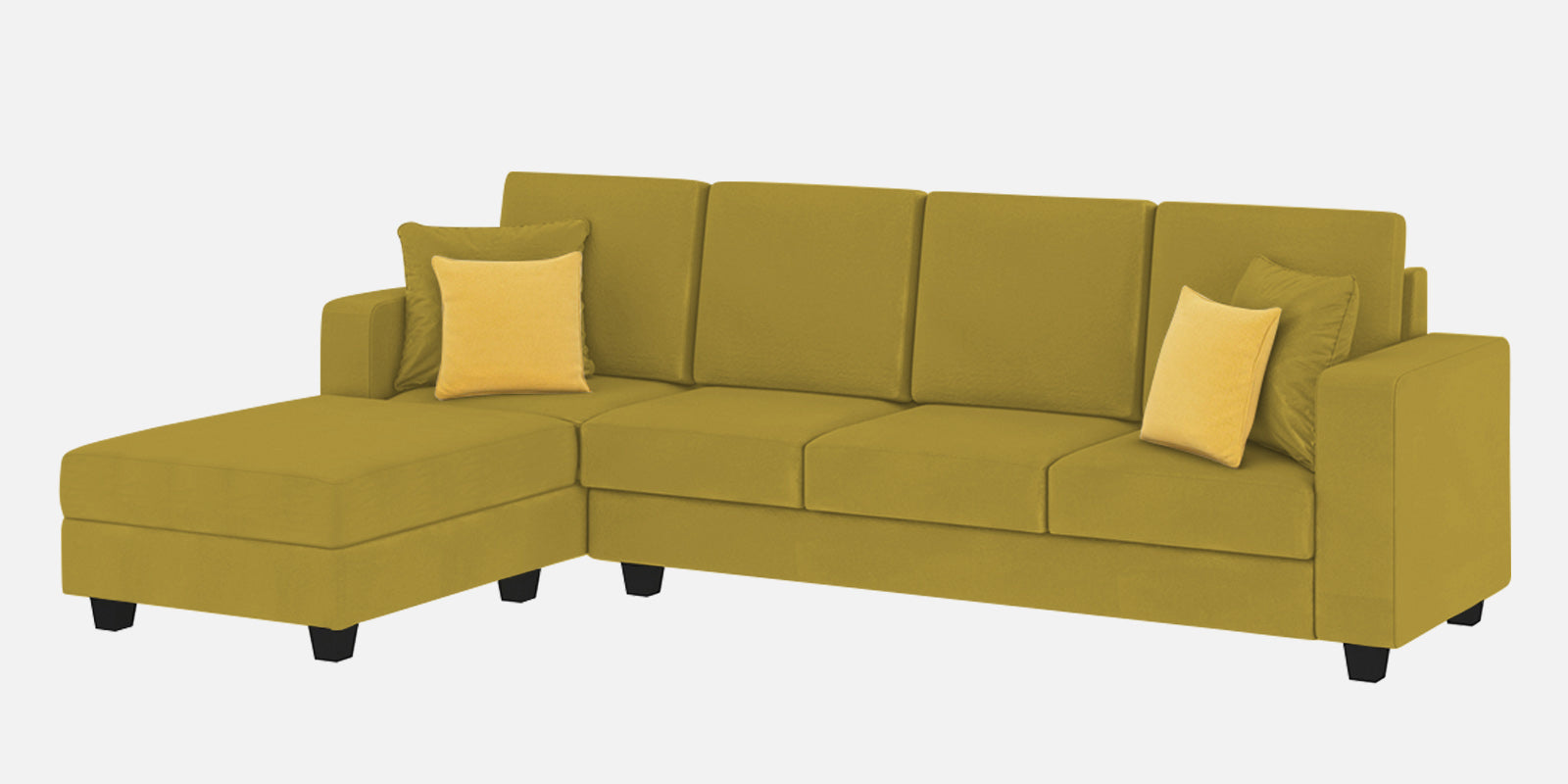 Nabi Fabric RHS Sectional Sofa (3+Lounger) In Parrot Green Colour - Febonic Living
