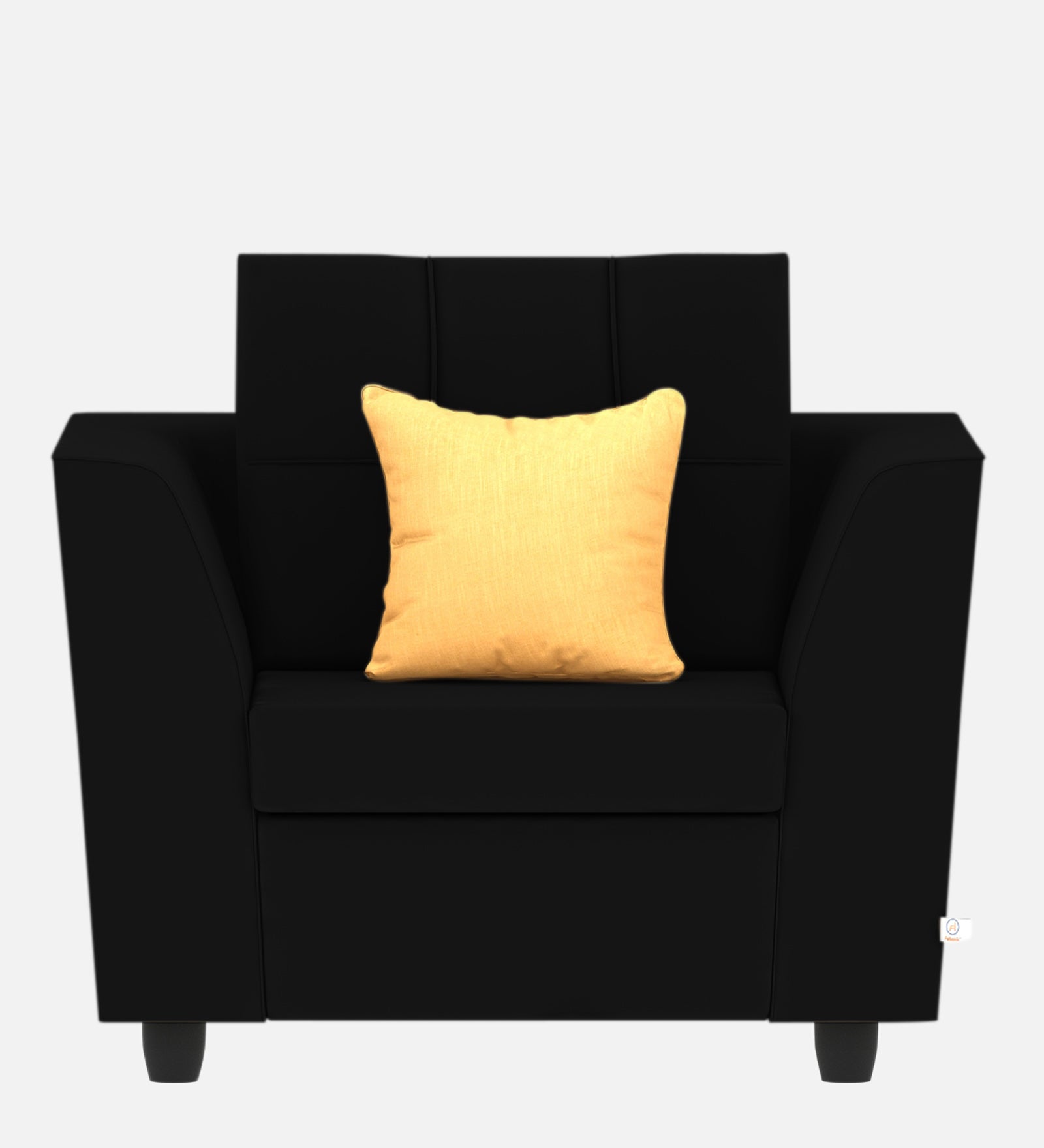 Nestin Velvet 1 Seater Sofa In Adam Black Colour - Febonic Living