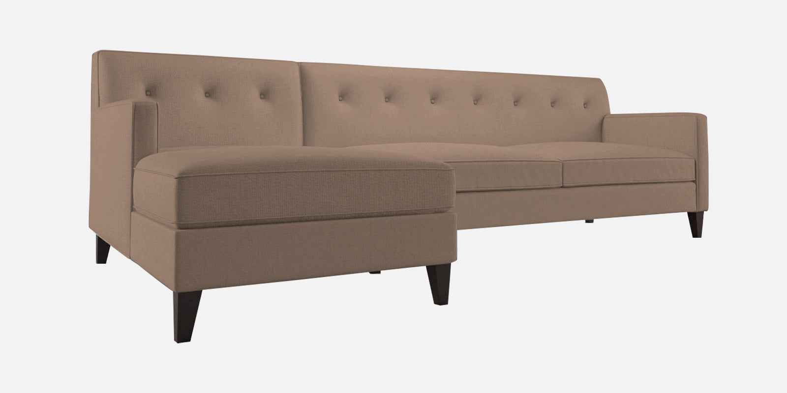 Miller Fabric RHS Sectional Sofa (3+Lounger) In Cookie Beige Colour - Febonic Living