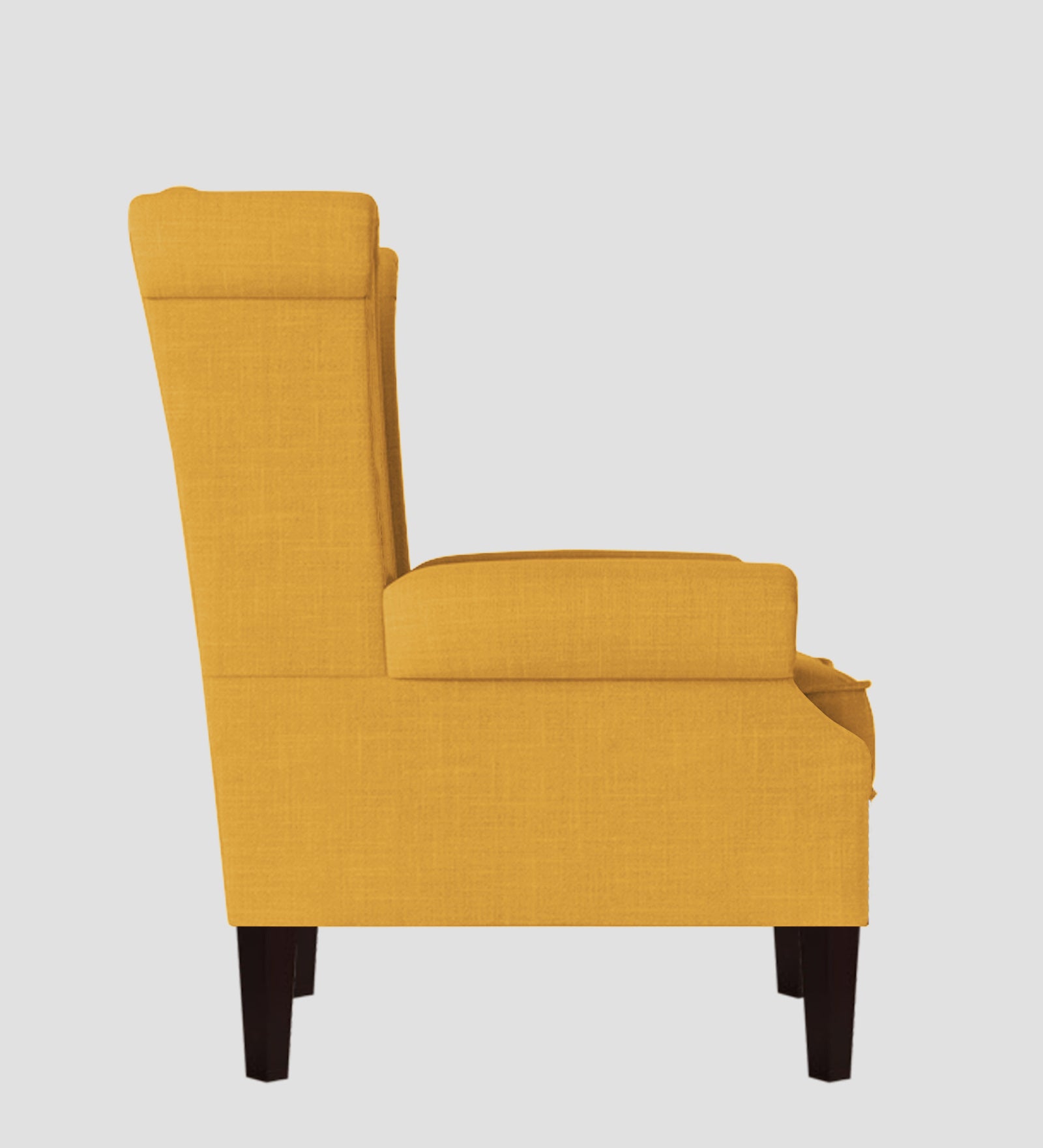 Neyub Fabric Wing Chair In Bold Yellow Colour - Febonic Living