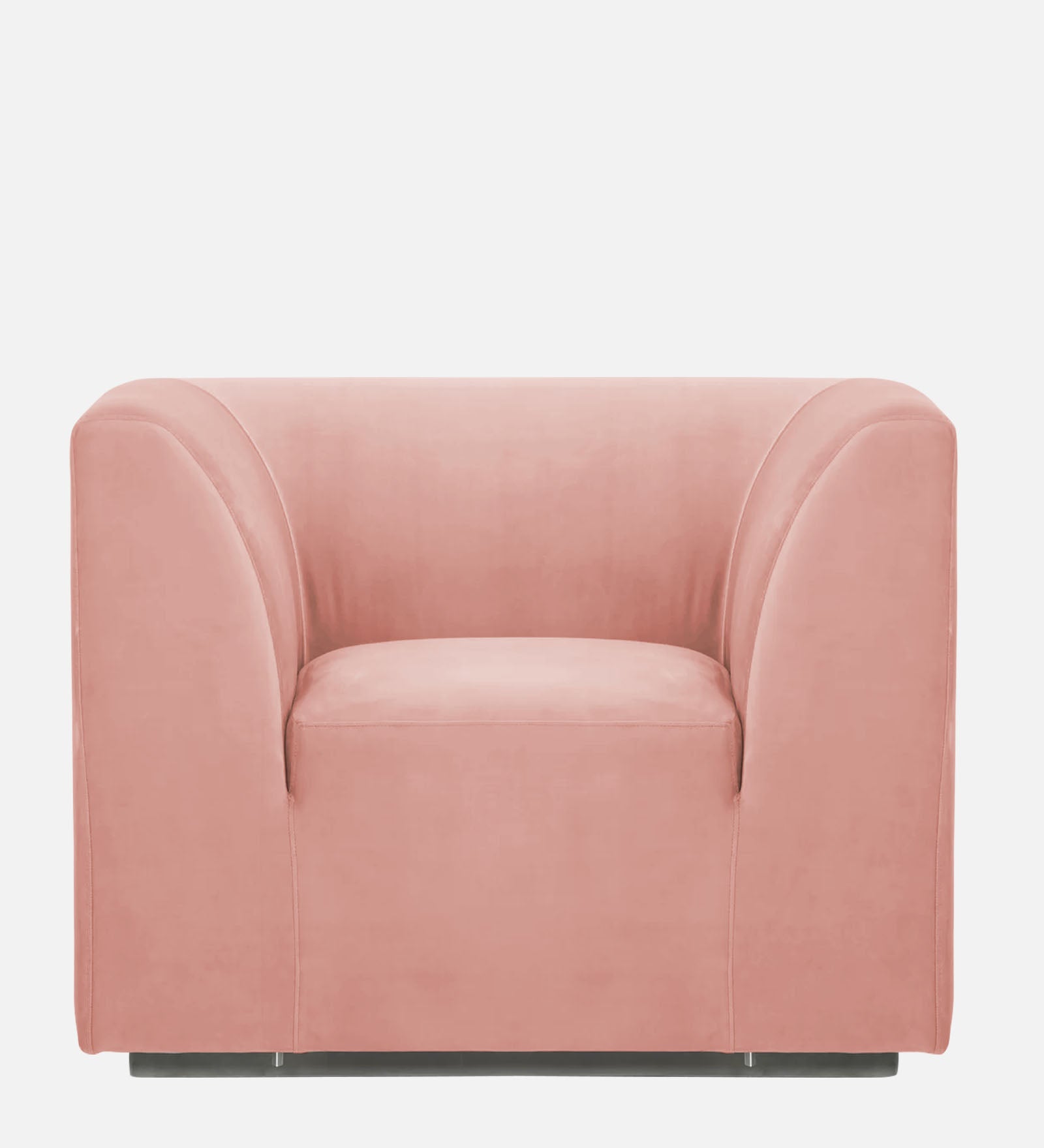 Bufa Velvet 1 Seater Sofa In Blush Pink Colour - Febonic Living