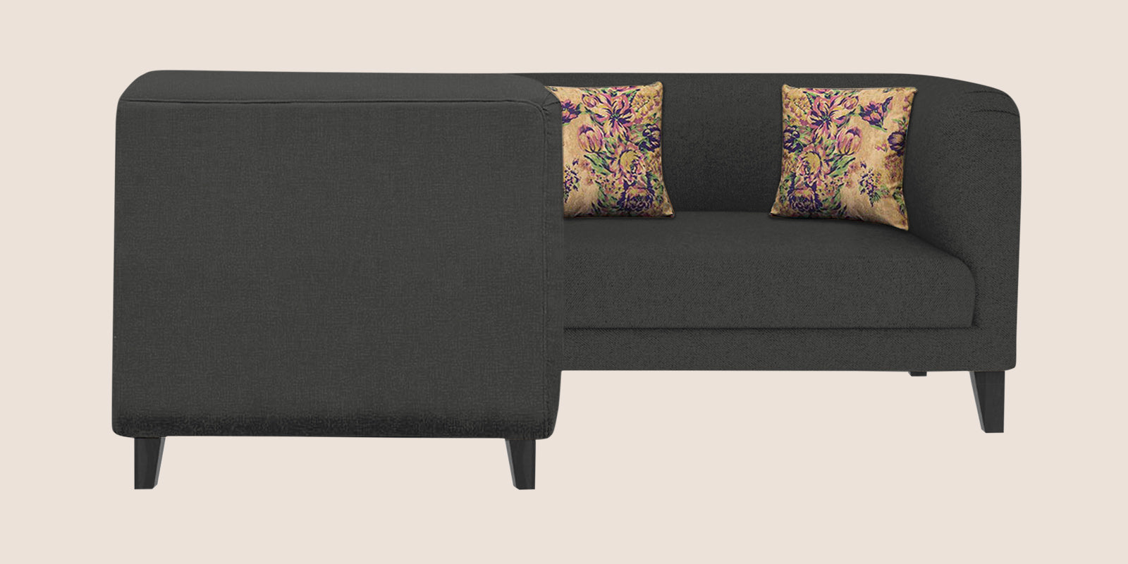 Niki Fabric Corner Sofa In Charcoal Grey Colour - Febonic Living