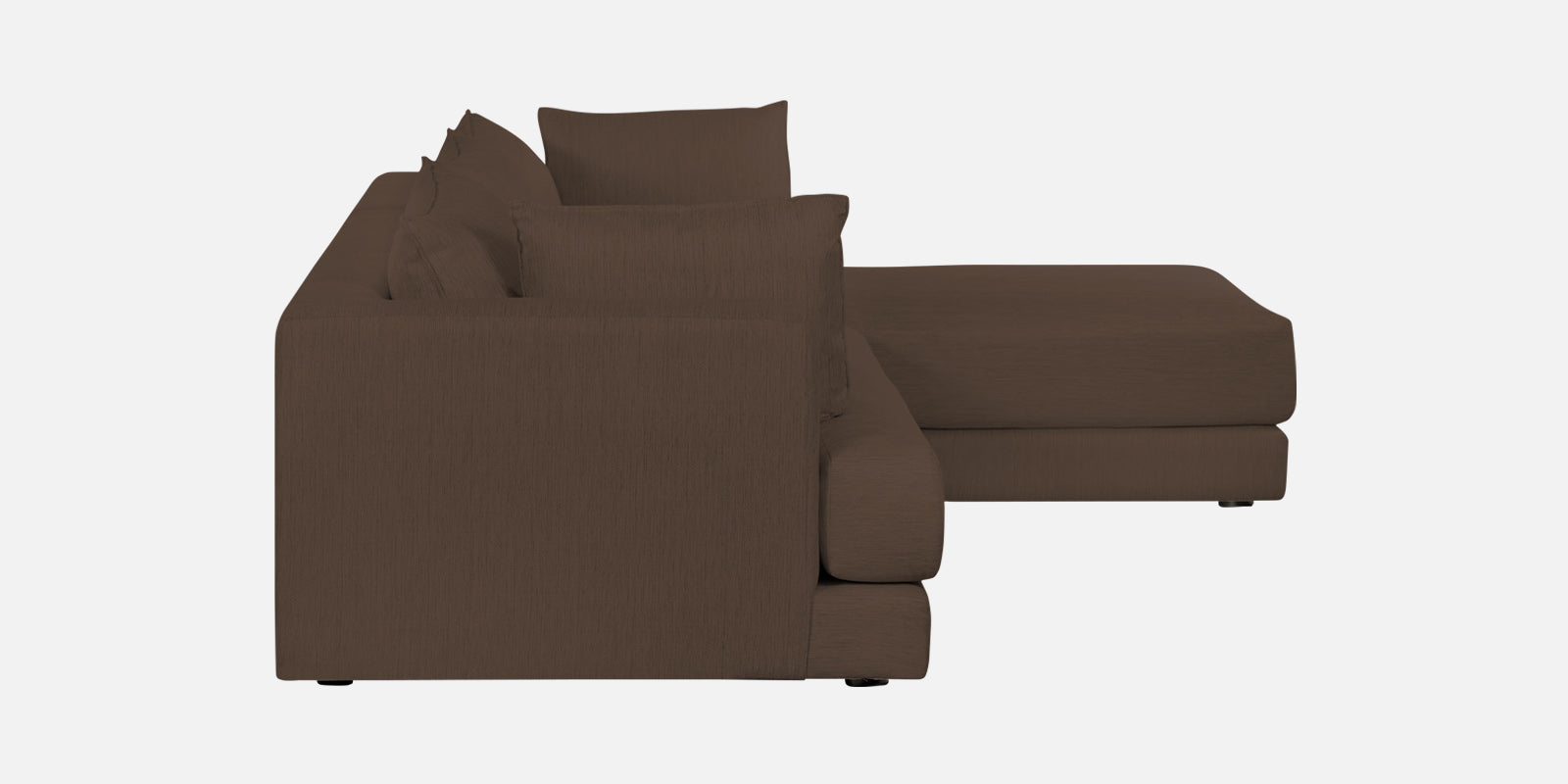 Ziggy Fabric LHS Sectional Sofa (3+Lounger) In Rosy Brown Colour - Febonic Living
