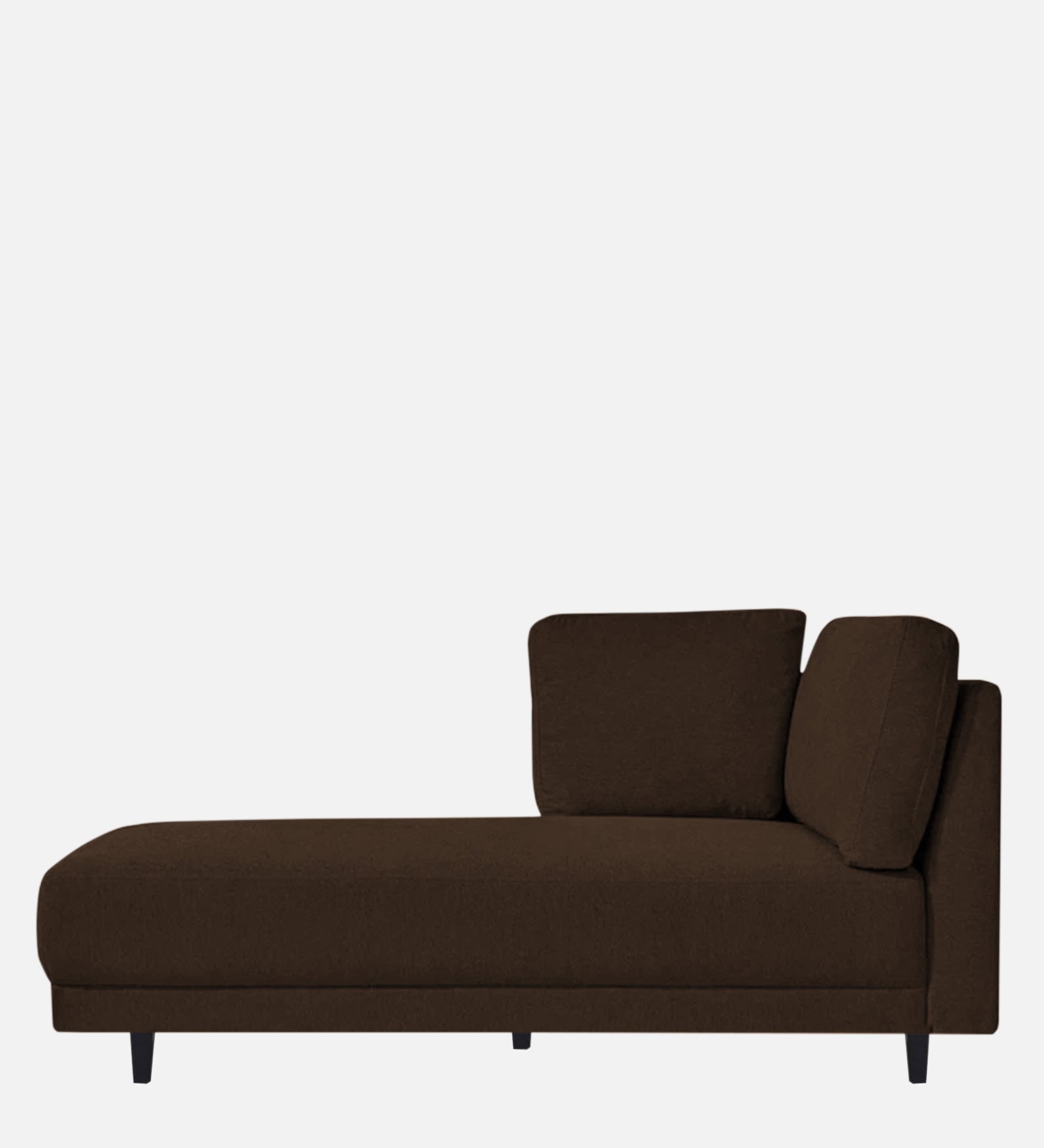 Jonze Velvet LHS Chaise Lounger In Cholocate Brown Colour - Febonic Living