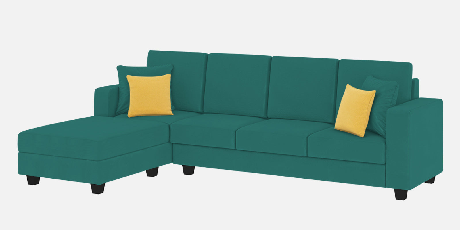 Nabi Fabric RHS Sectional Sofa (3+Lounger) In Sea Green Colour - Febonic Living