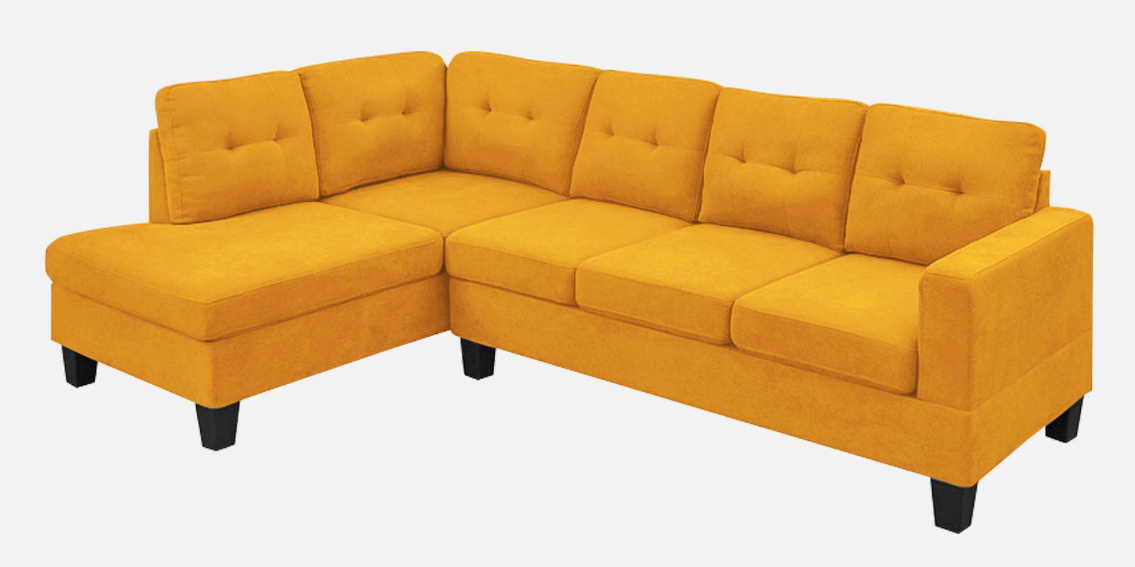 Thomas Fabric RHS Sectional Sofa (3+Lounger) In Bold Yellow Colour - Febonic Living