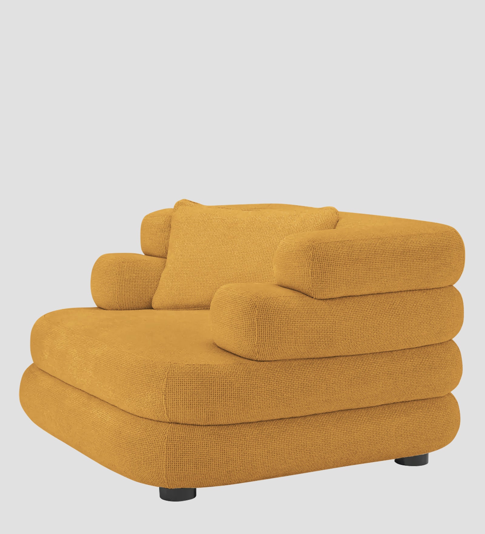 Wener Fabric 1 Seater Sofa In Corn Yellow Colour - Febonic Living