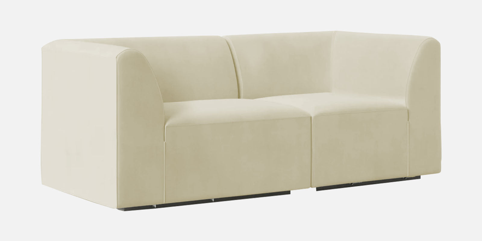Bufa Velvet 2 Seater Sofa In Warm White Colour - Febonic Living