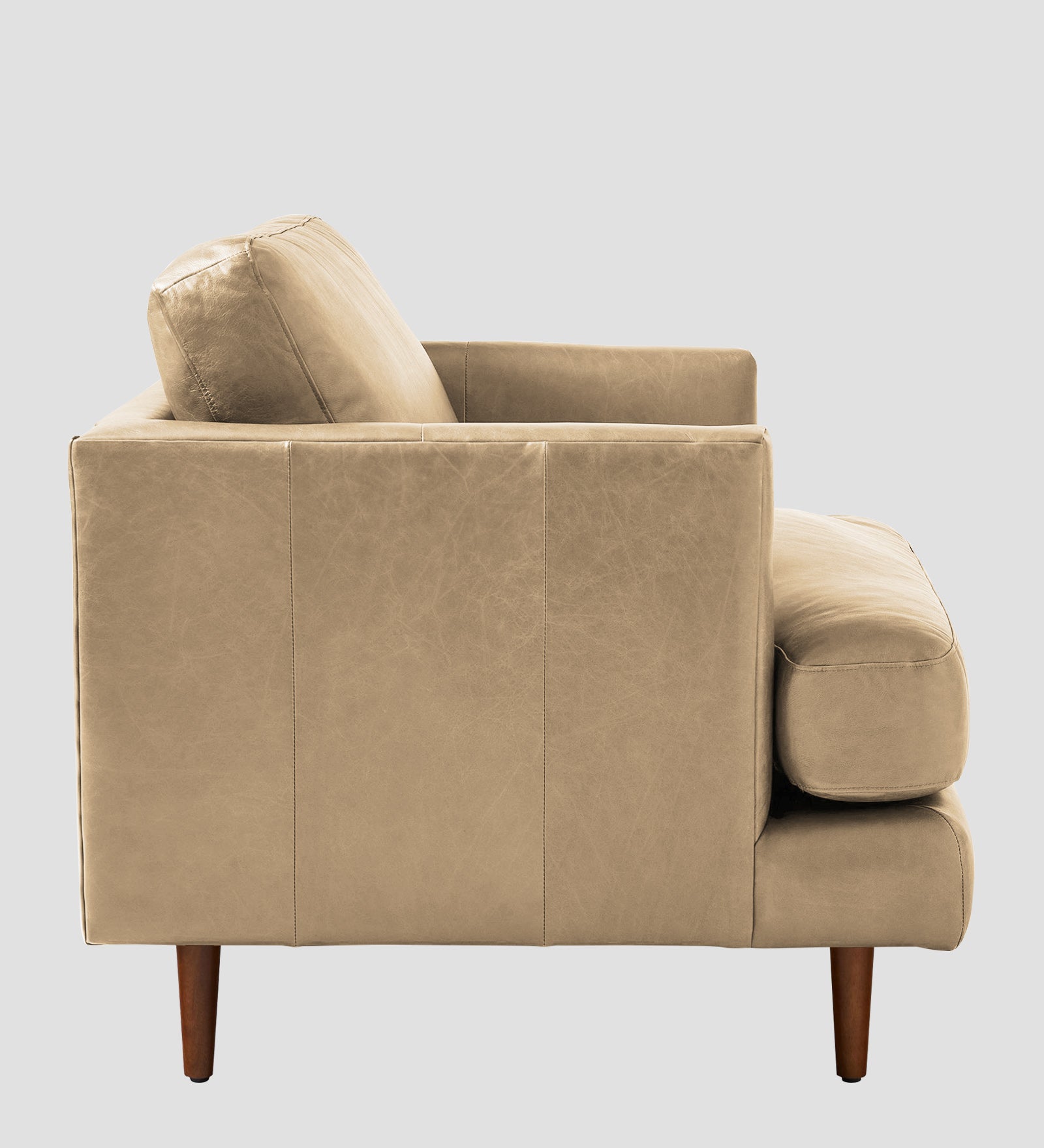 Sterio Leatherette 1 Seater Sofa In Corn Beige Colour - Febonic Living
