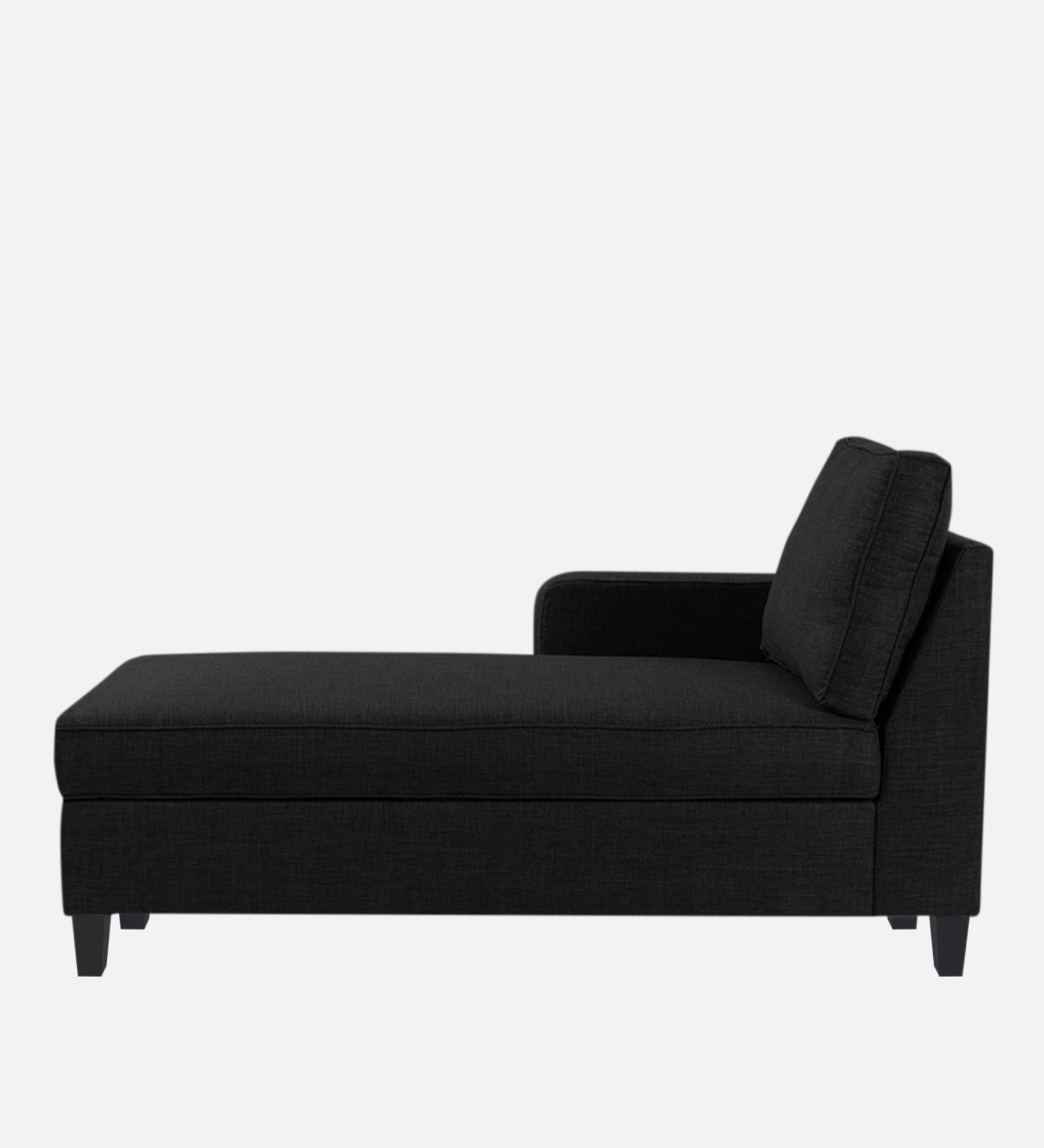 Harry Fabric LHS Chaise Lounger In Zed Black Colour - Febonic Living