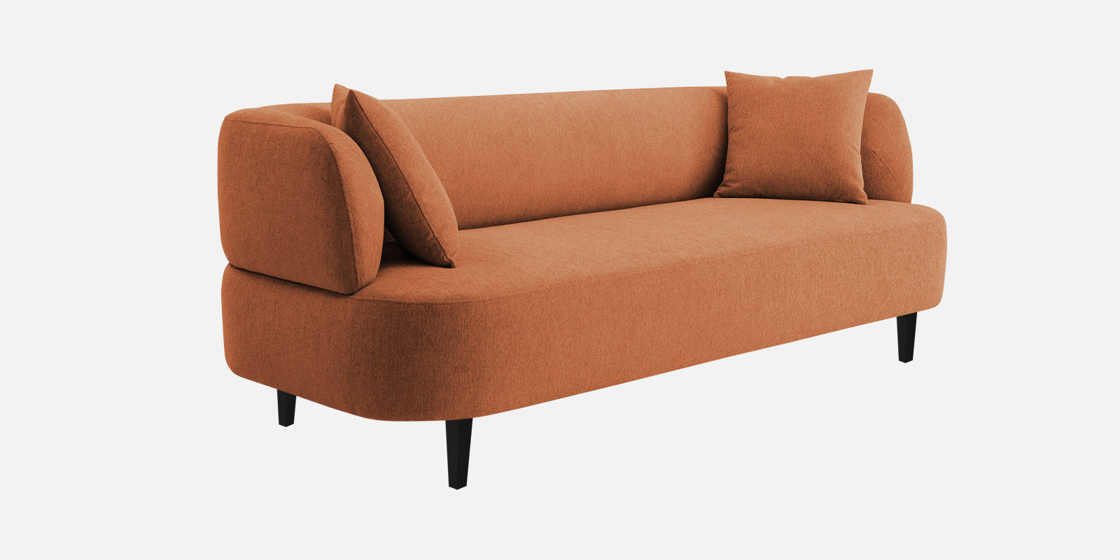 Carson Fabric 3 Seater Sofa In Safforn Orange Colour - Febonic Living