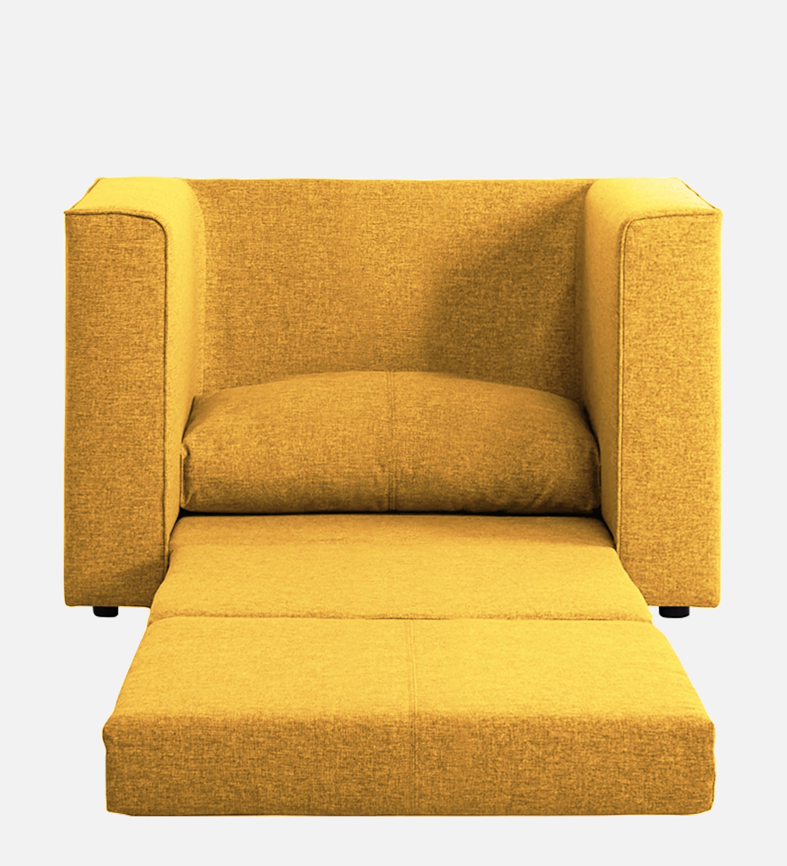 Kenia Fabric 1 Seater Foldable Sofa Cum Bed In Bold Yellow Colour - Febonic Living